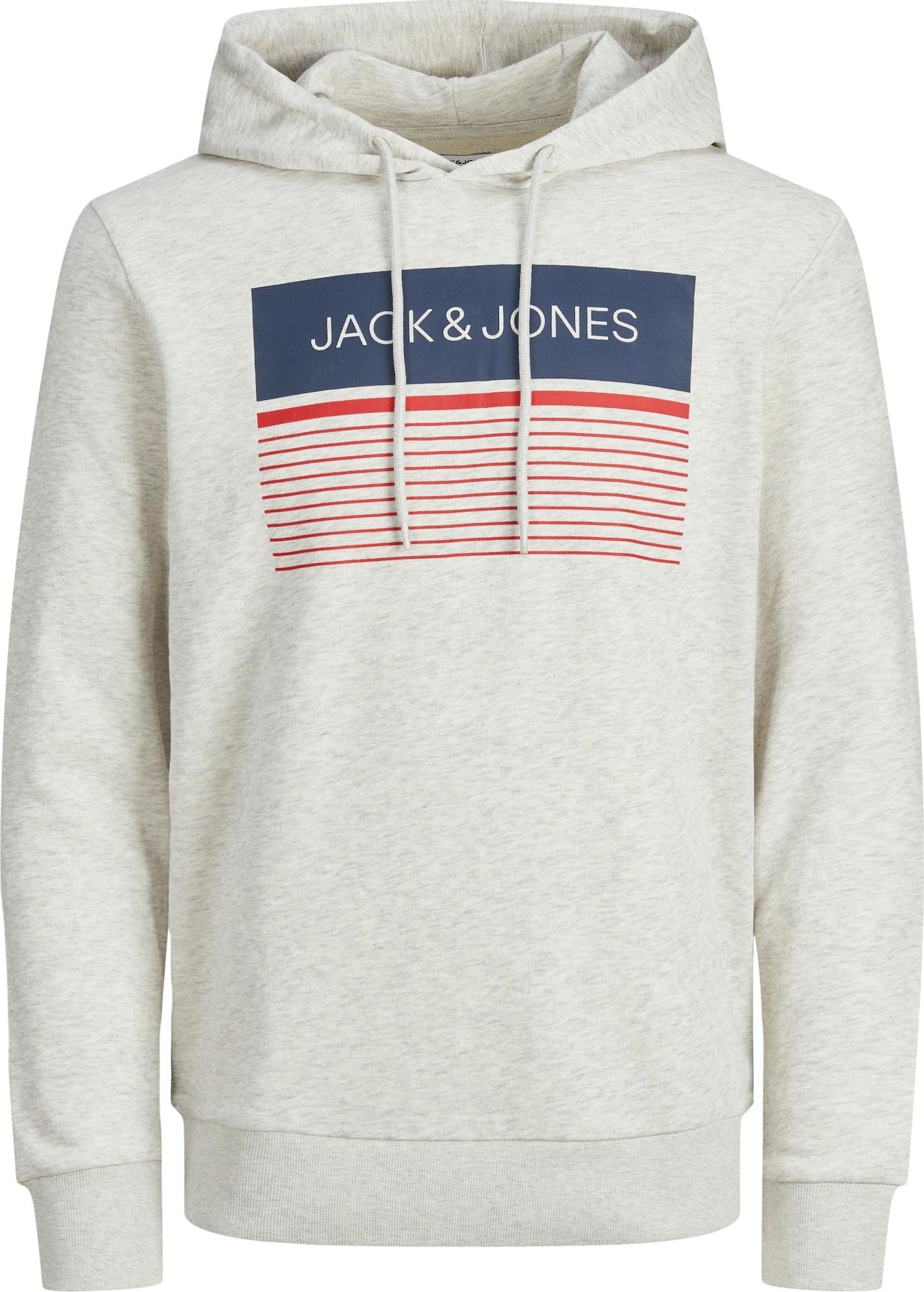 JACK & JONES Mikina námořnická modř / červená / bílý melír