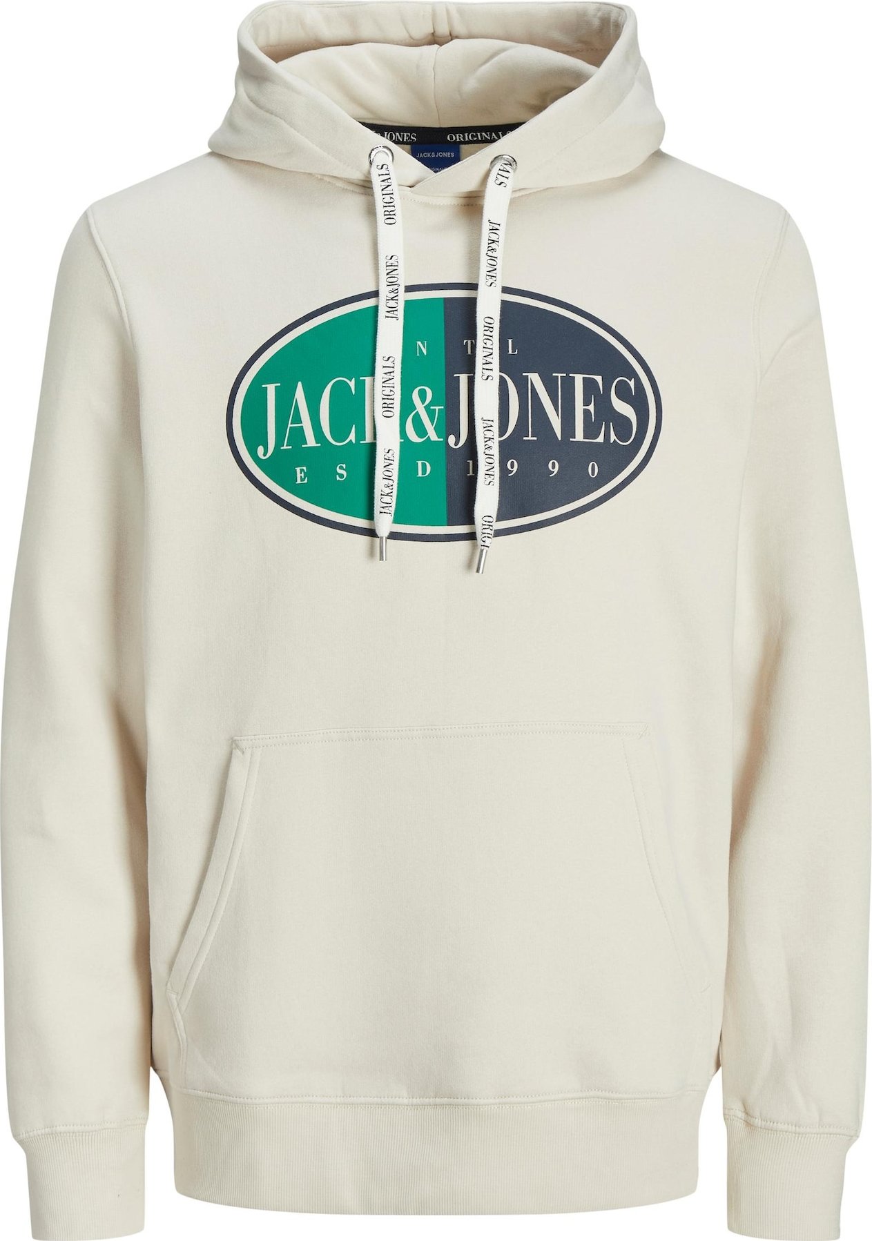 JACK & JONES Mikina noční modrá / nefritová / černá / přírodní bílá