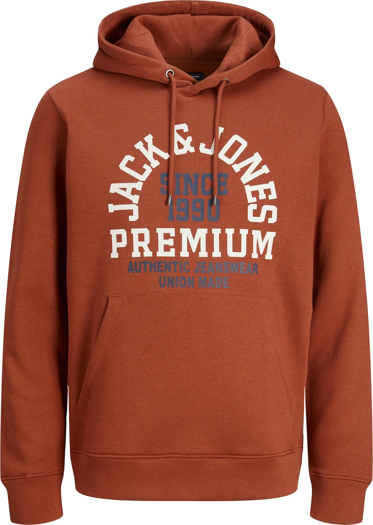 JACK & JONES Mikina námořnická modř / rezavě hnědá / bílá