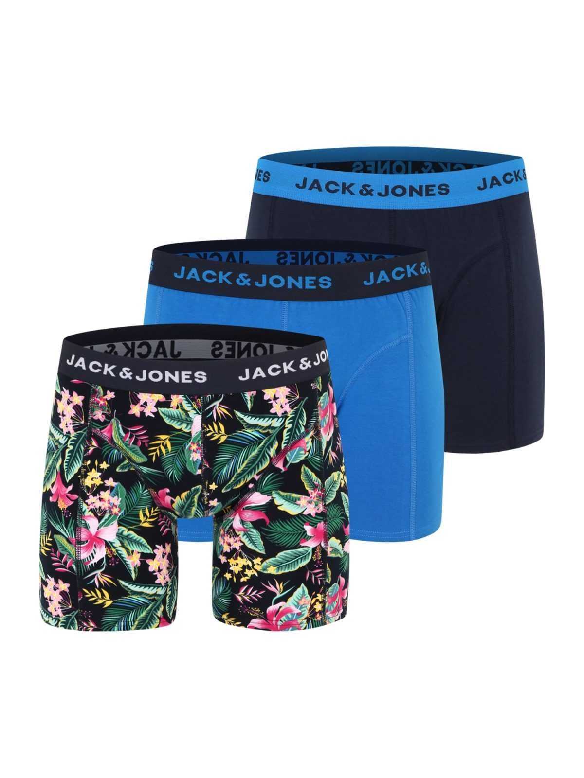 Jack & Jones Plus Boxerky 'MACK' námořnická modř / nebeská modř / zelená / pink