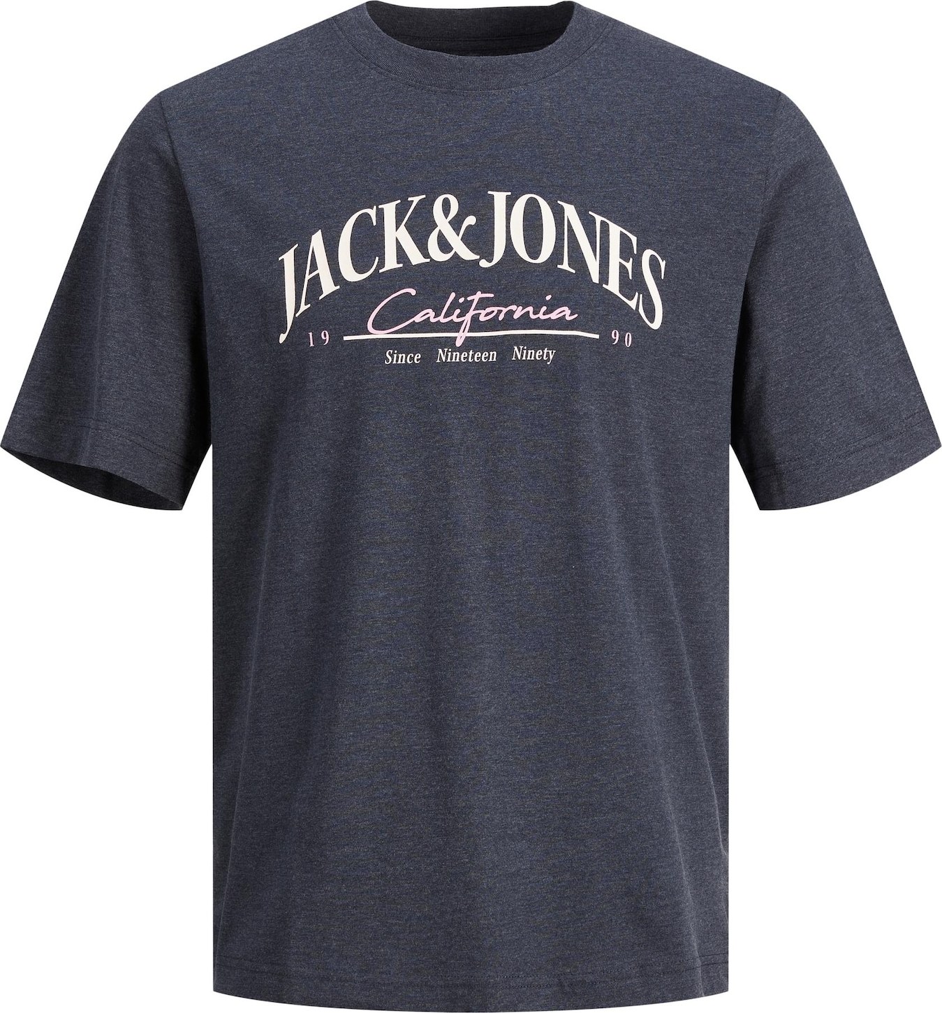 Jack & Jones Plus Tričko 'Palma' noční modrá / růžová / bílá