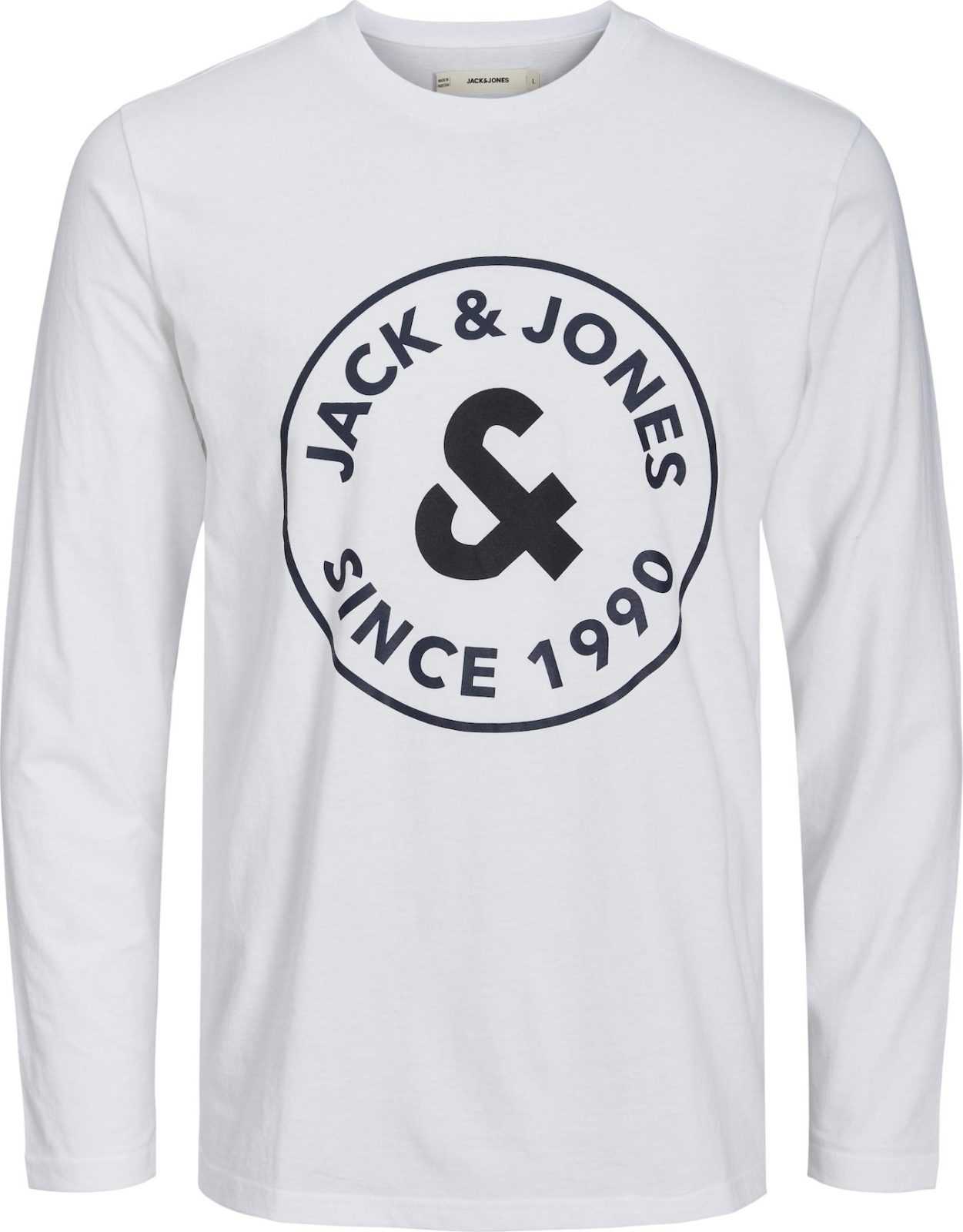 JACK & JONES Tričko 'AARON' tmavě modrá / offwhite