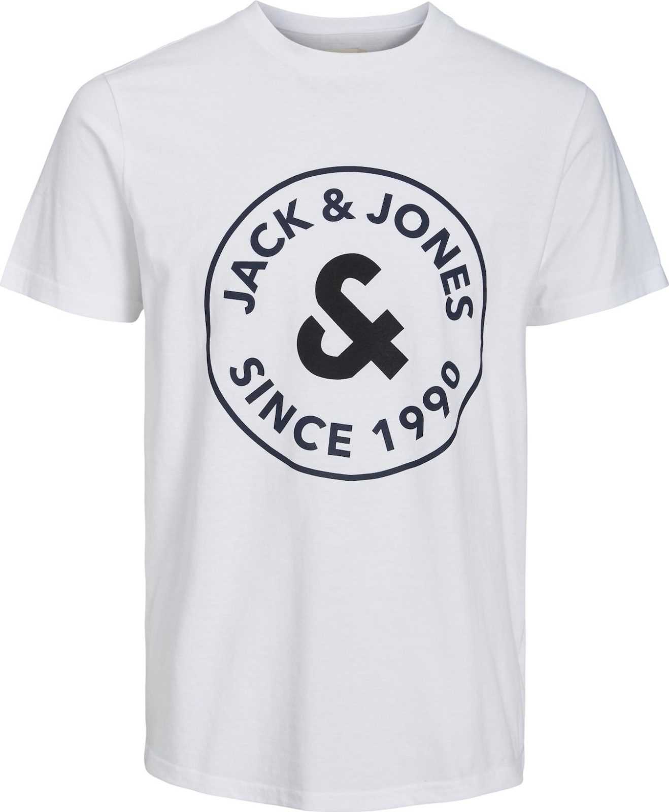 JACK & JONES Tričko 'ARON' námořnická modř / černá / bílá