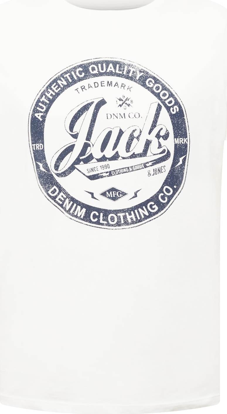 JACK & JONES Tričko námořnická modř / bílá