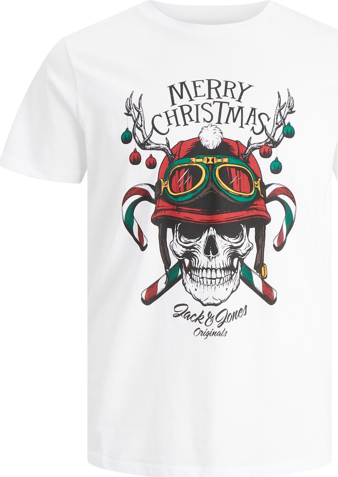 JACK & JONES Tričko 'CLAUS' trávově zelená / červená / černá / bílá