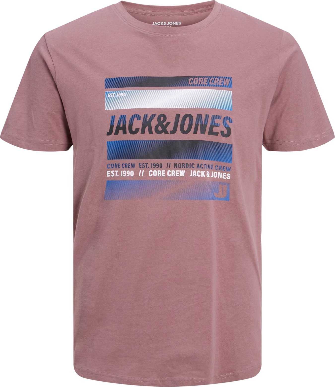 JACK & JONES Tričko námořnická modř / královská modrá / bledě fialová