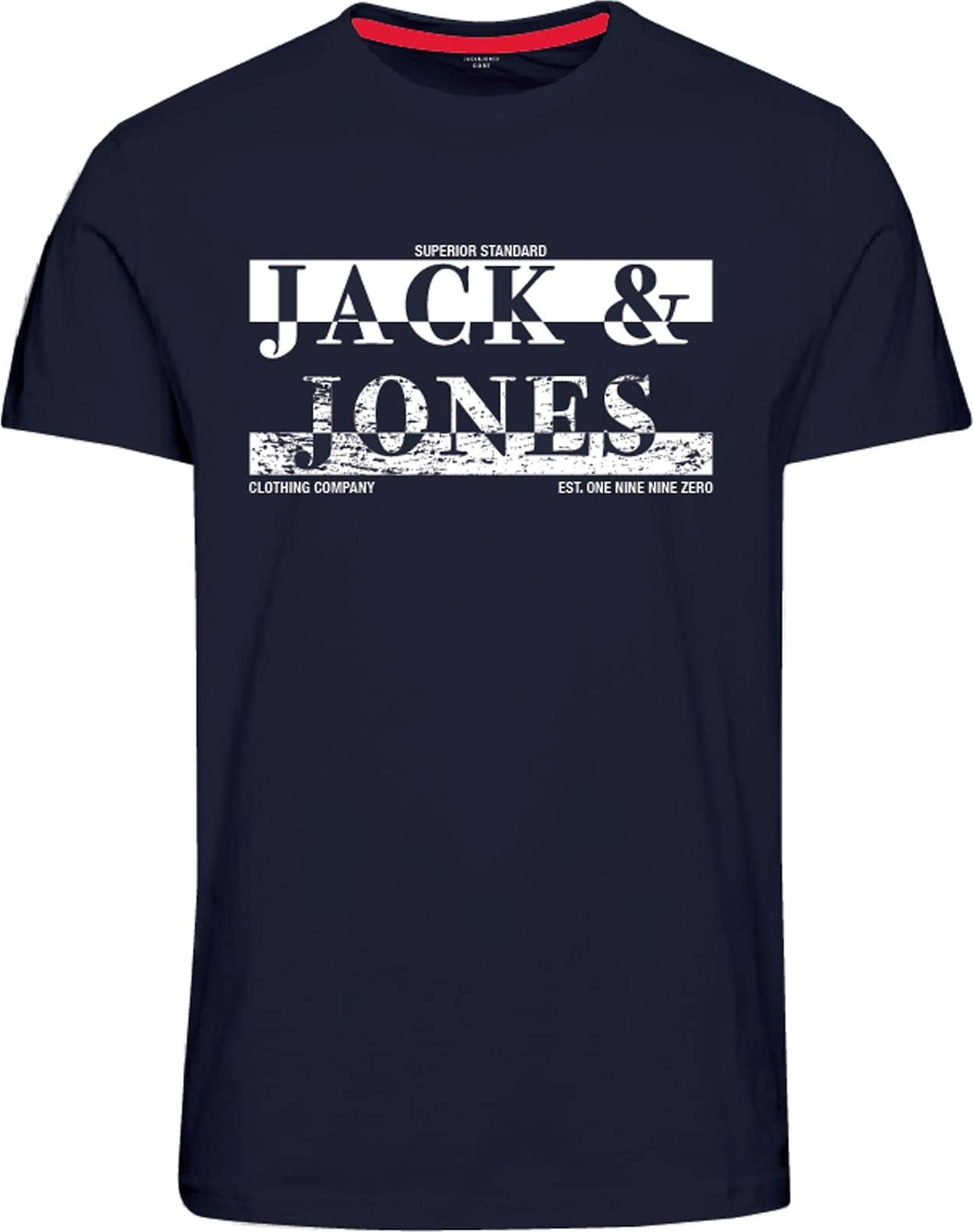 JACK & JONES Tričko 'NEW AIDEN' námořnická modř / bílá