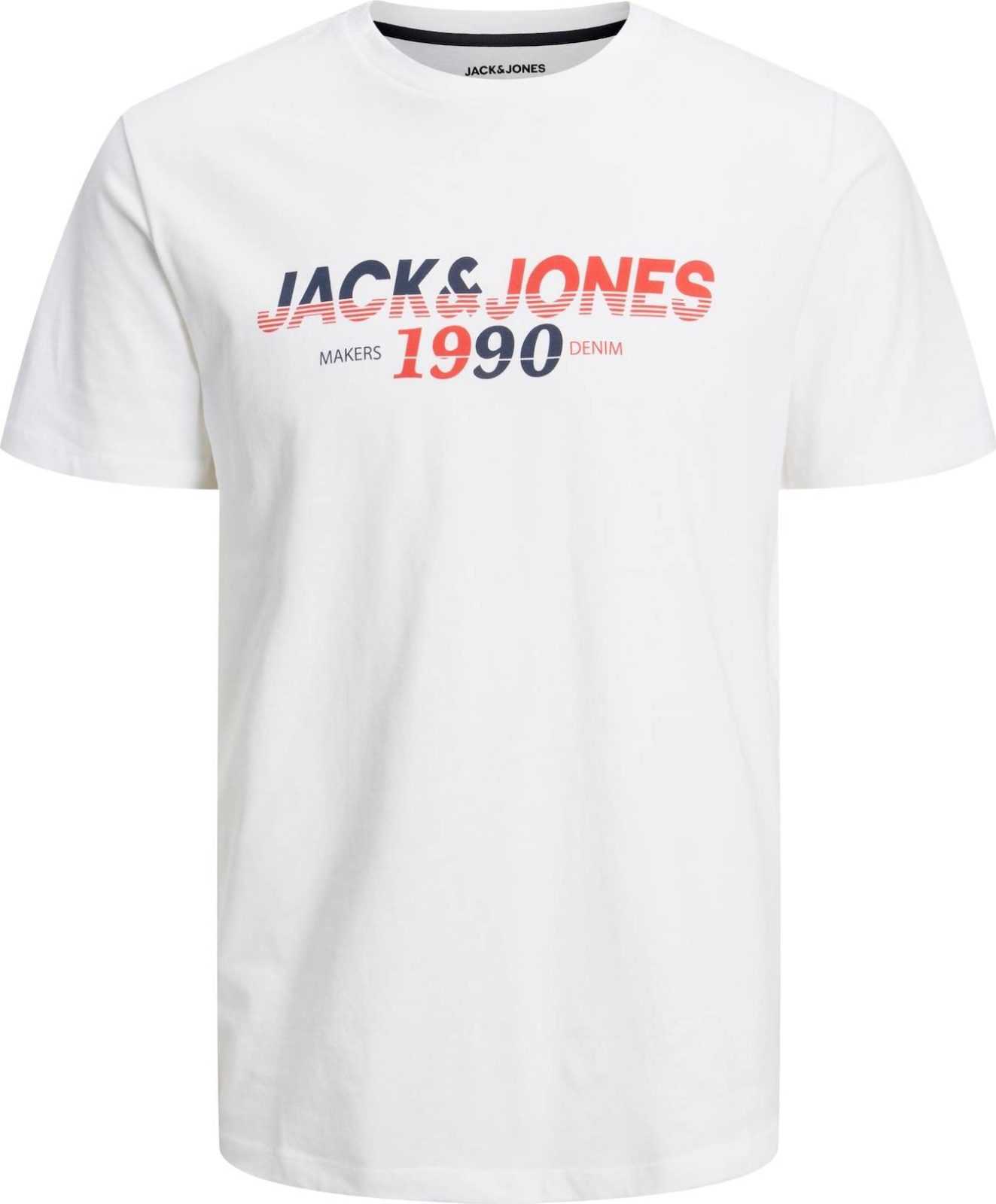 JACK & JONES Tričko 'WORK' námořnická modř / červená / bílá