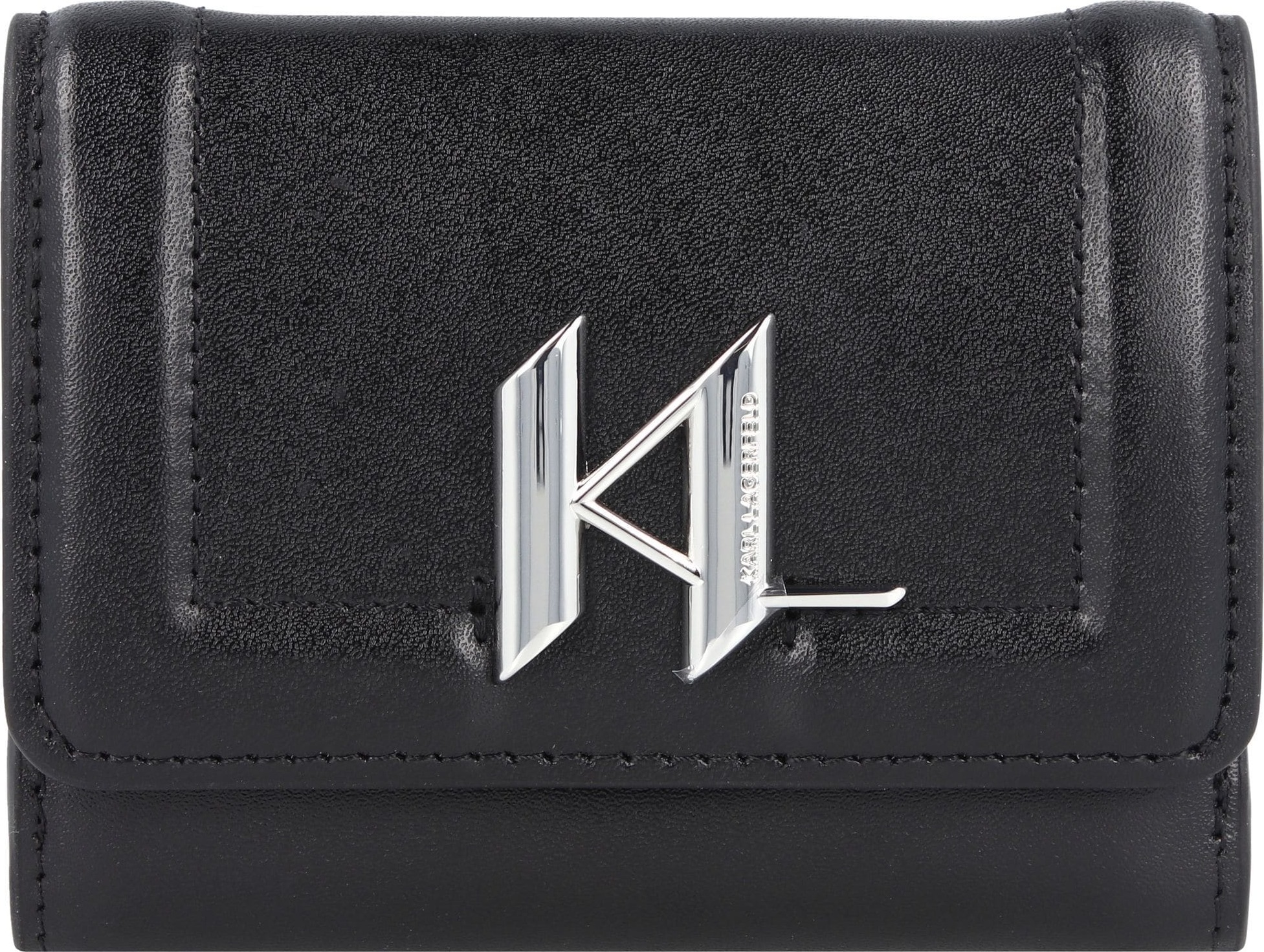 Karl Lagerfeld Peněženka 'Saddle' černá / stříbrná