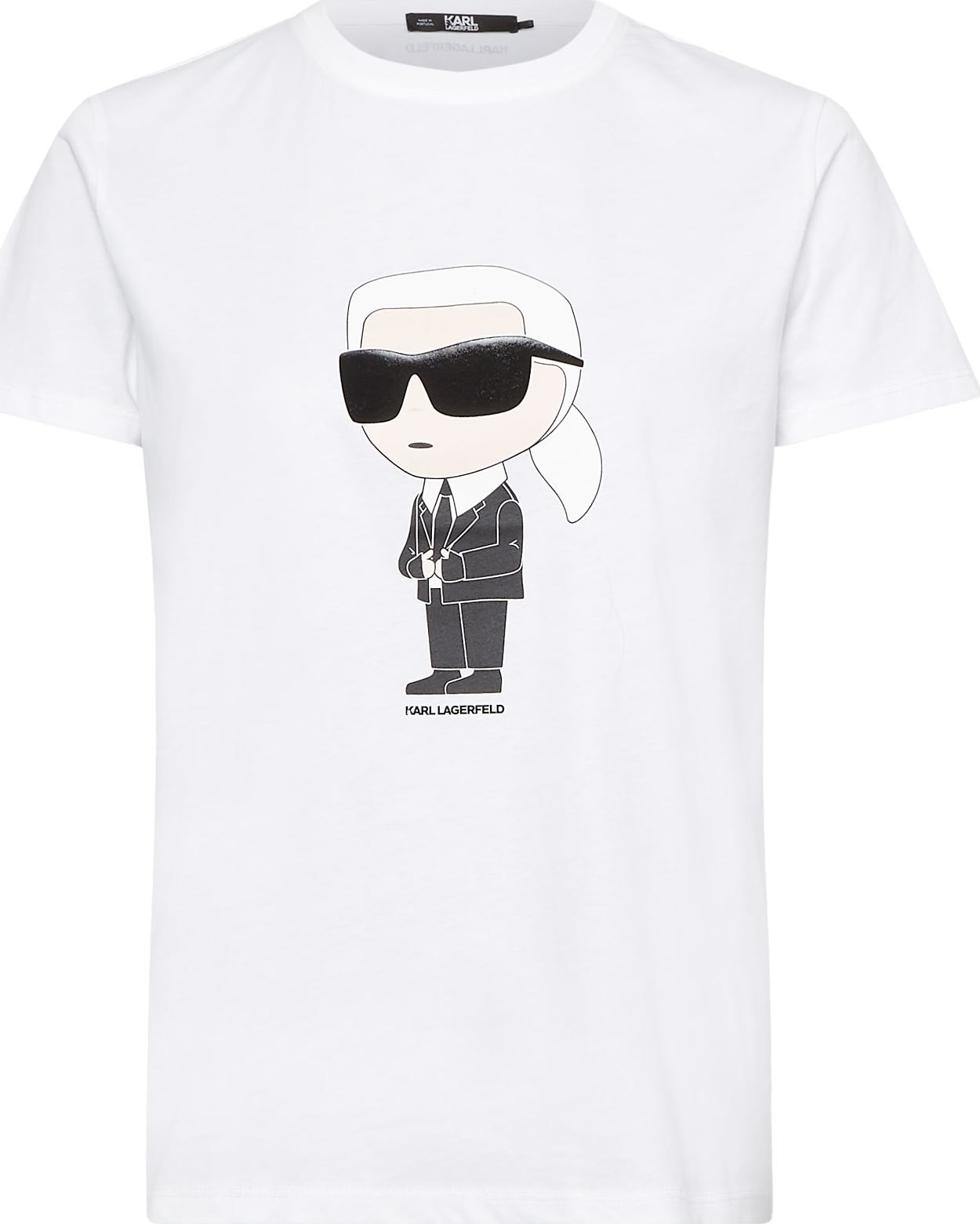 Karl Lagerfeld Tričko 'Ikonik 2.0' krémová / černá / offwhite