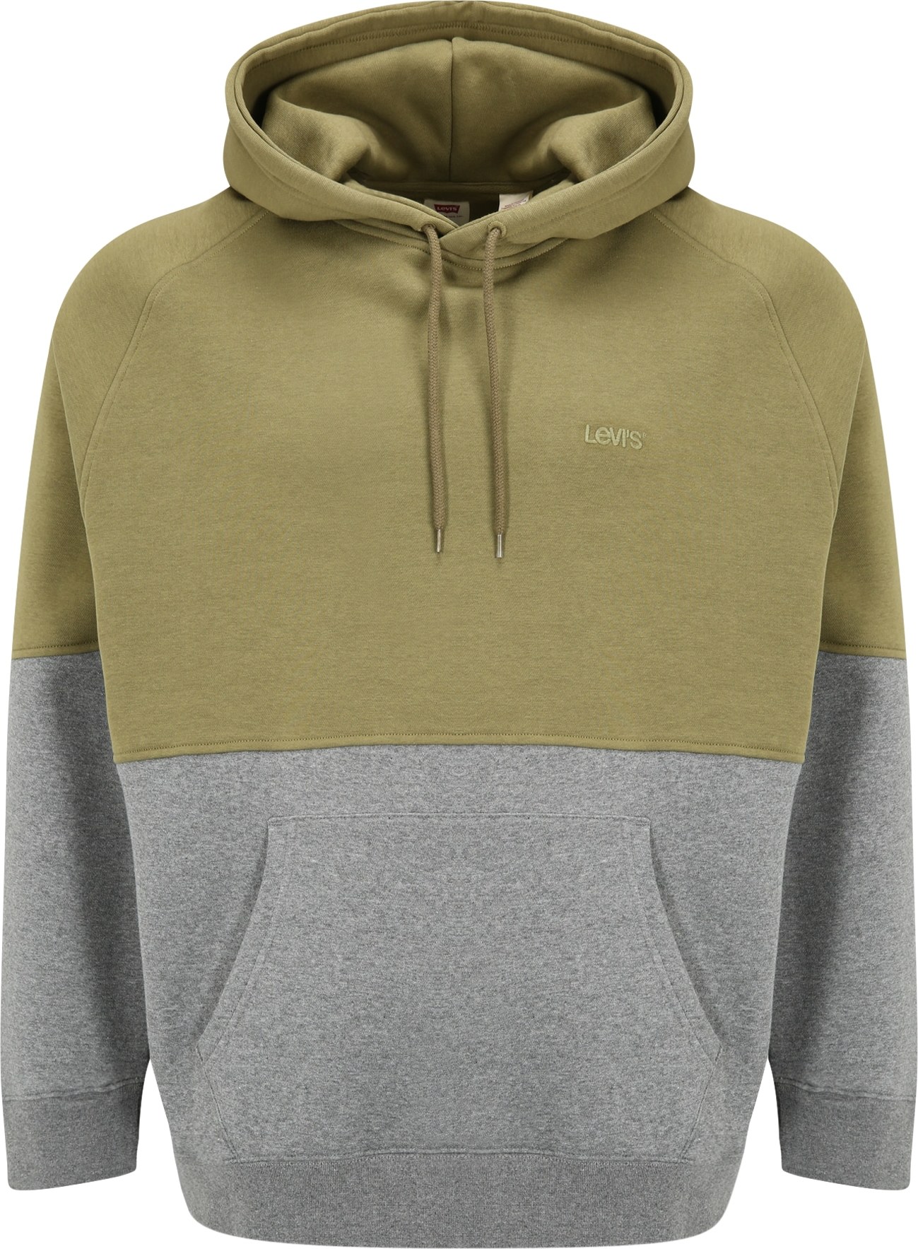 Levi's® Big & Tall Mikina 'BIG VARSITY HOODY MULTI-COLOR' šedý melír / olivová