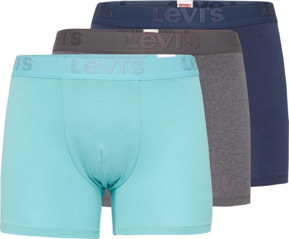 LEVI'S Boxerky tyrkysová / tmavě modrá / šedý melír