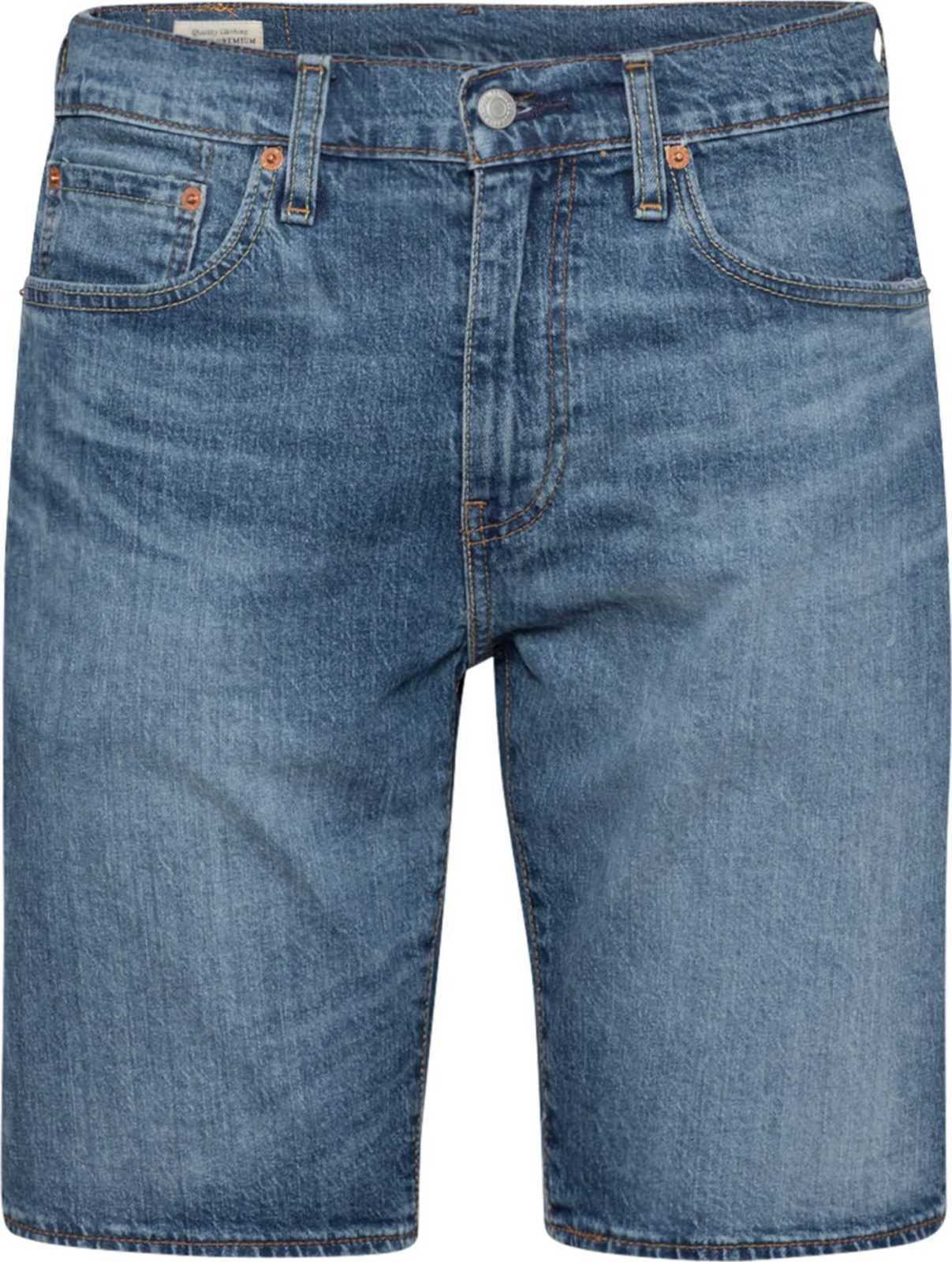 LEVI'S Džíny '405 STANDARD SHORT MED INDIGO - WORN IN' modrá džínovina / červená / bílá