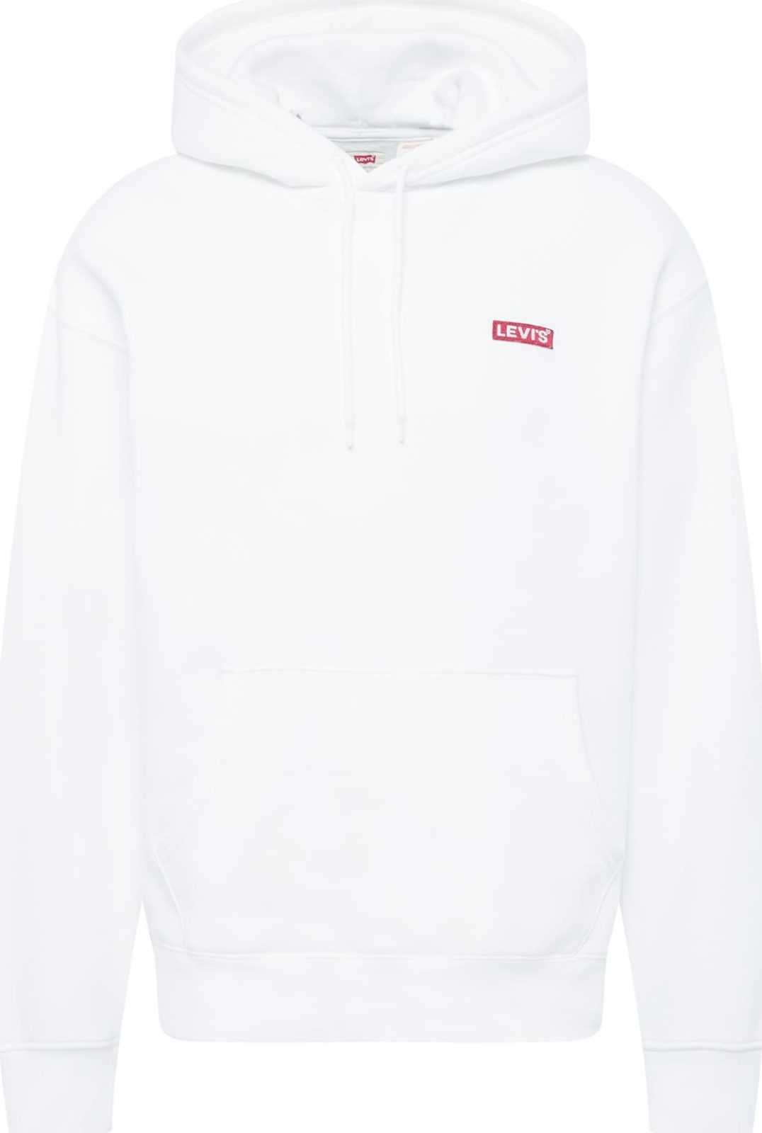 LEVI'S Mikina 'RELAXED BABY TAB HOODIE NEUTRALS' červená / bílá