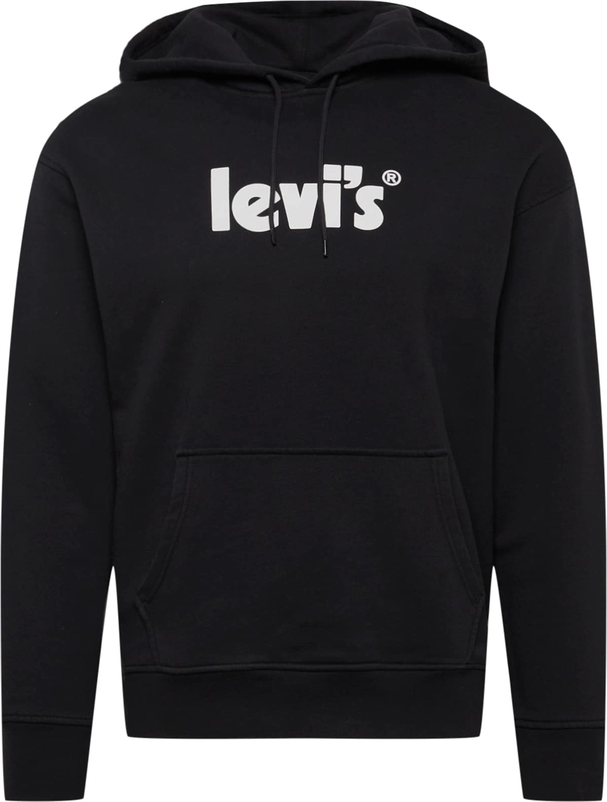 LEVI'S Mikina 'RELAXED GRAPHIC PO BLACKS' černá / bílá