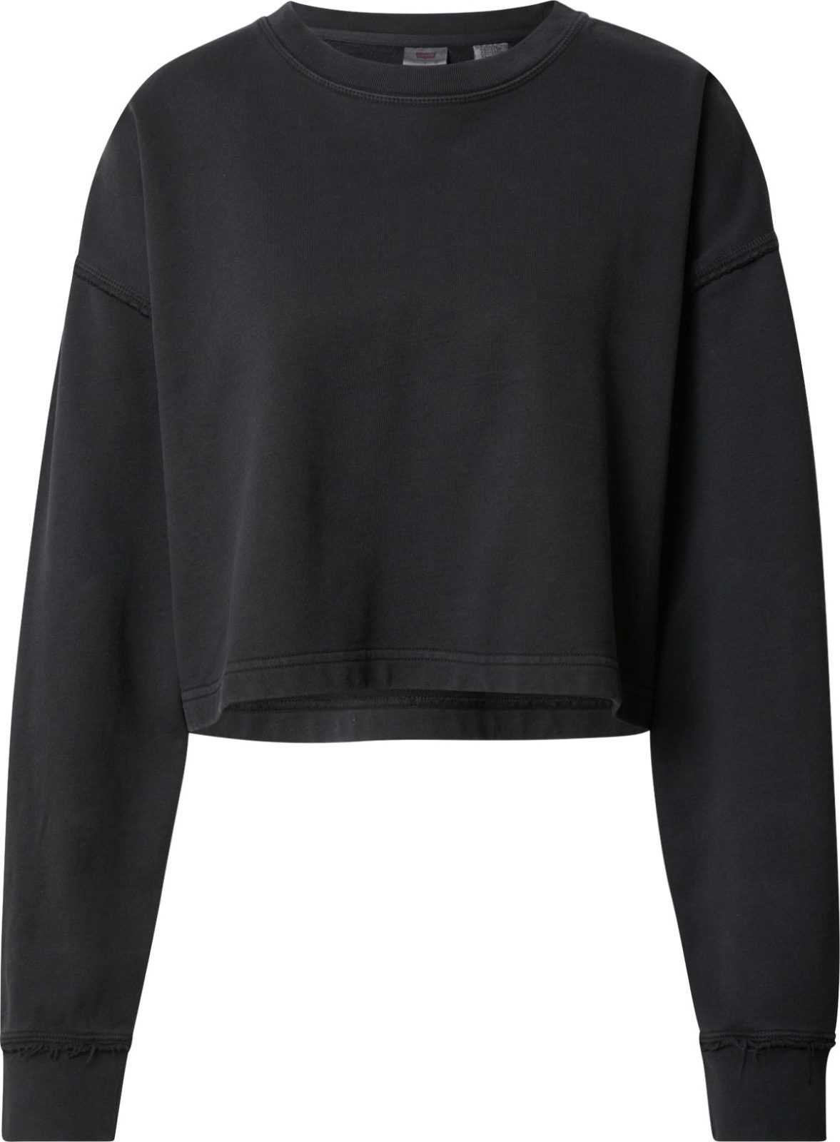 LEVI'S Mikina 'ROONIE CROP SWEATSHIRT BLACKS' černá