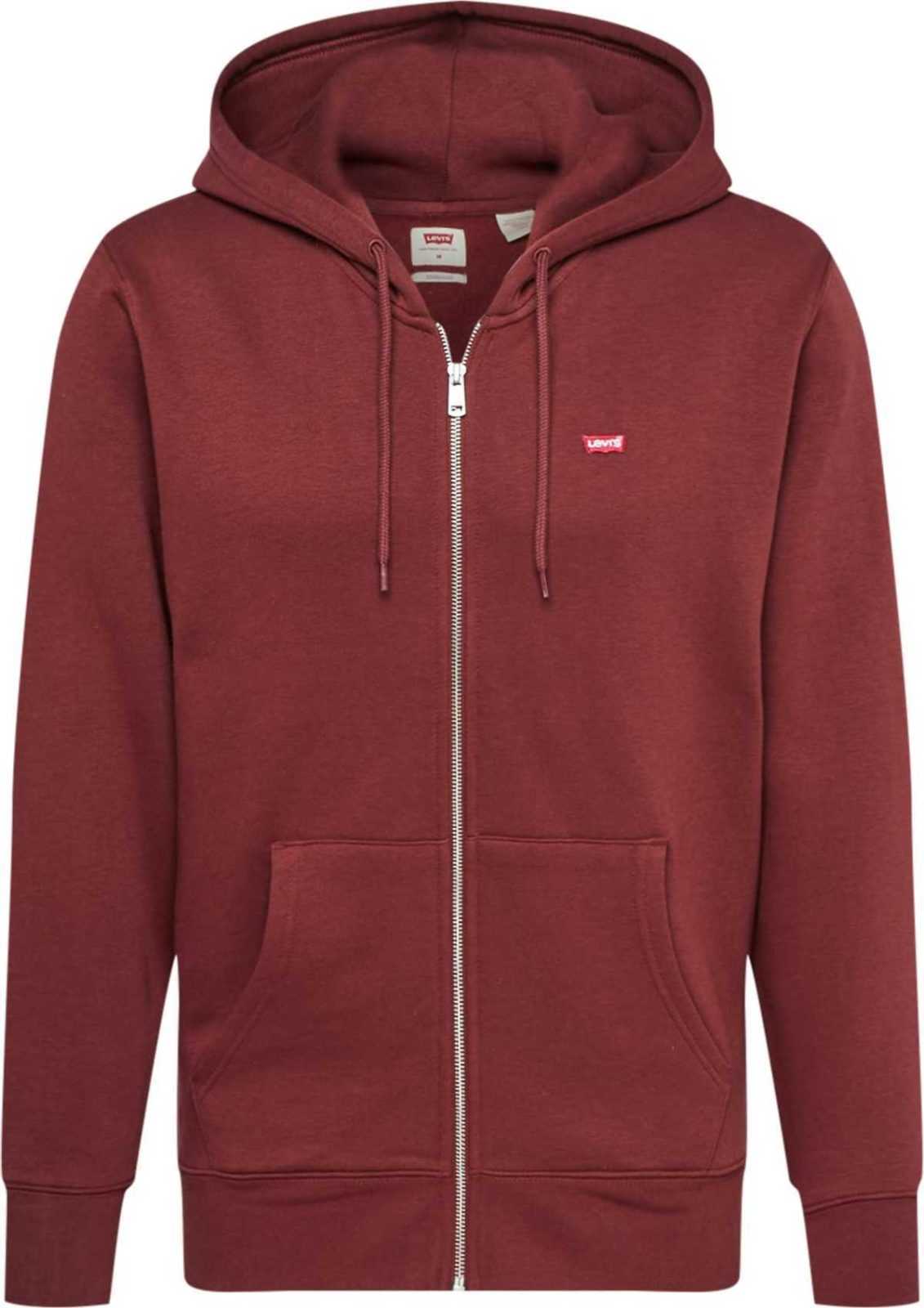 LEVI'S Mikina 'CORE NG ZIP UP REDS' červená / bordó / bílá