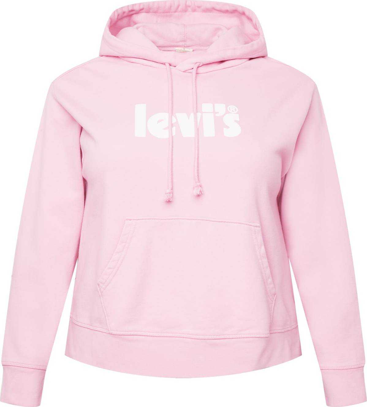 Levi's® Plus Mikina 'PL GRAPHIC STNDRD HOODIE REDS' pink / bílá