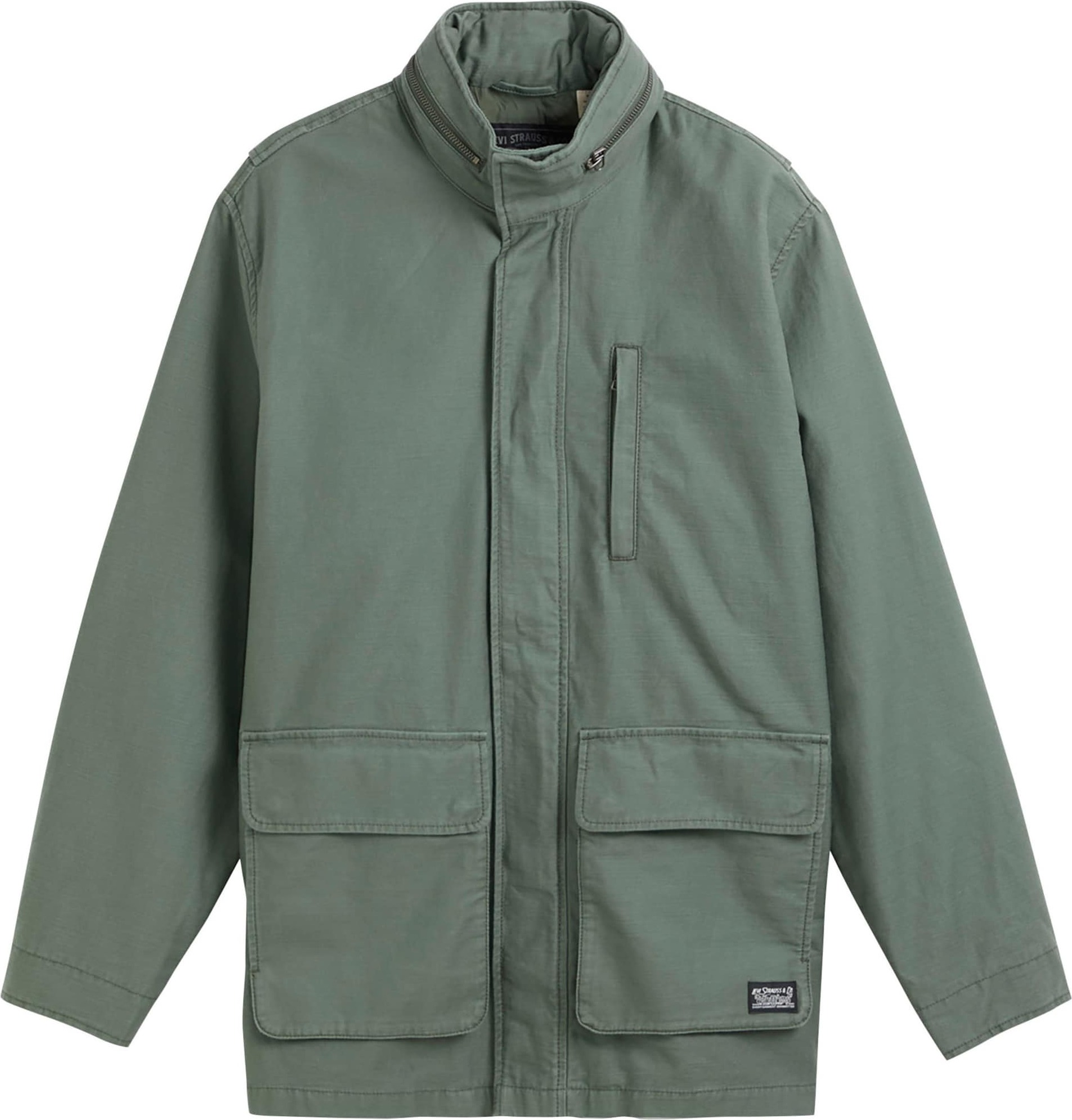 LEVI'S Přechodná bunda 'FULTON FIELD COAT GREENS' tmavě šedá / pastelově zelená / bílá