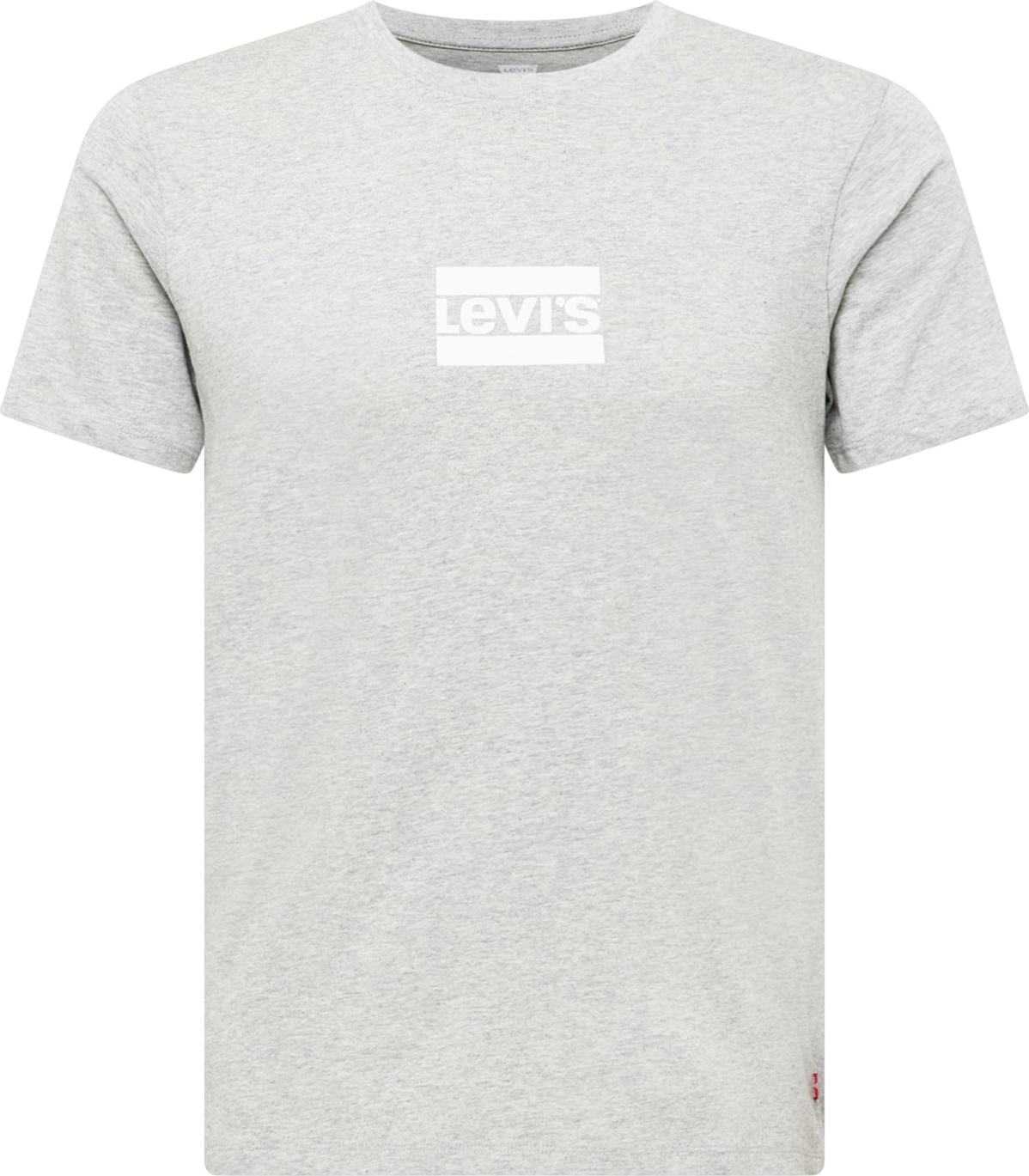 LEVI'S Tričko 'LSE_GRAPHIC CREWNECK TE GREYS' šedý melír / bílá