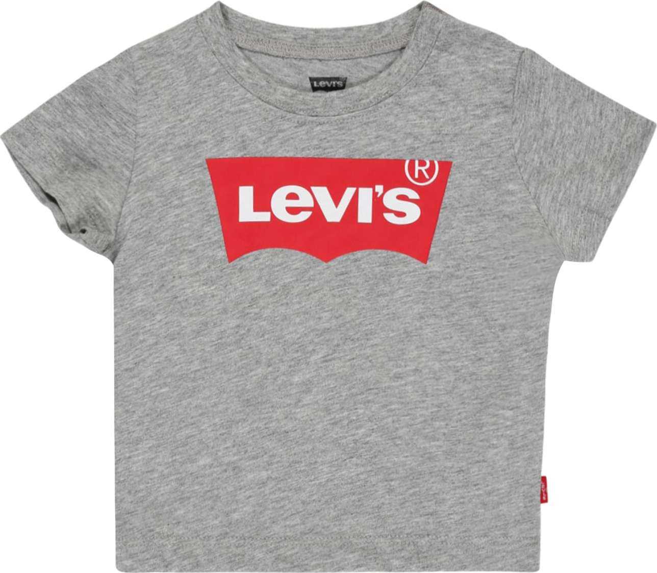 LEVI'S Tričko šedý melír / červená / bílá