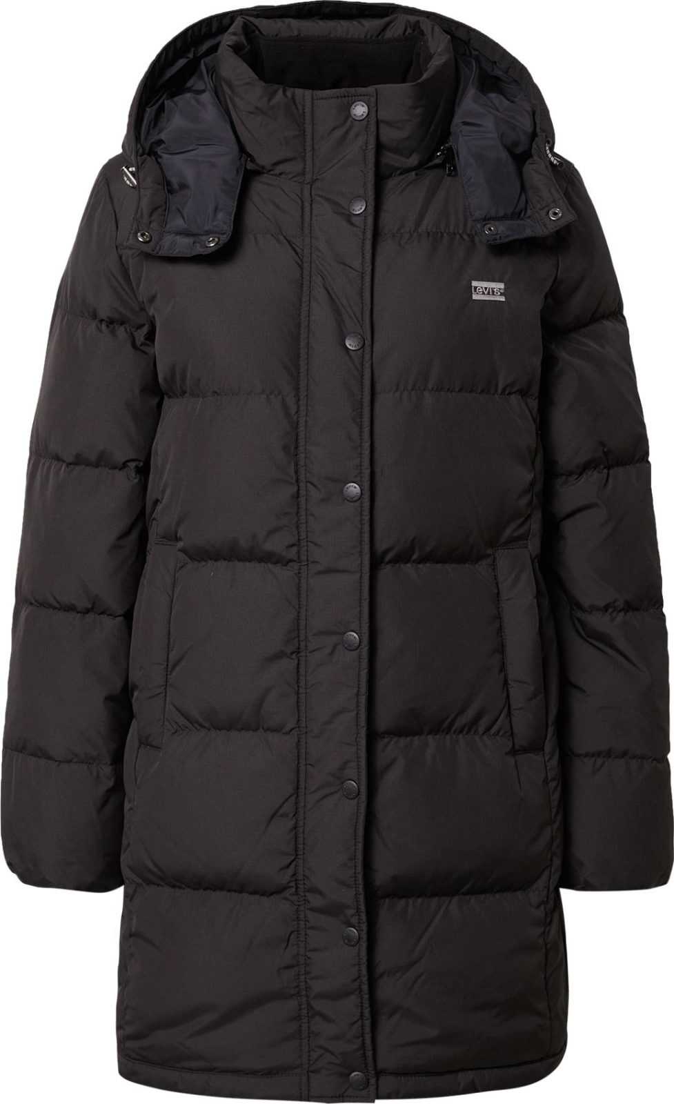 LEVI'S Zimní kabát 'QUINN MID DOWN PUFFER BLACKS' černá