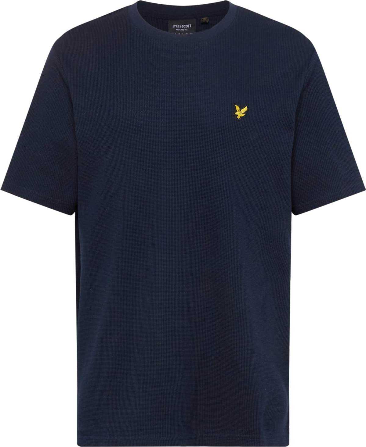 Lyle & Scott Tričko 'Waffle' námořnická modř / žlutá