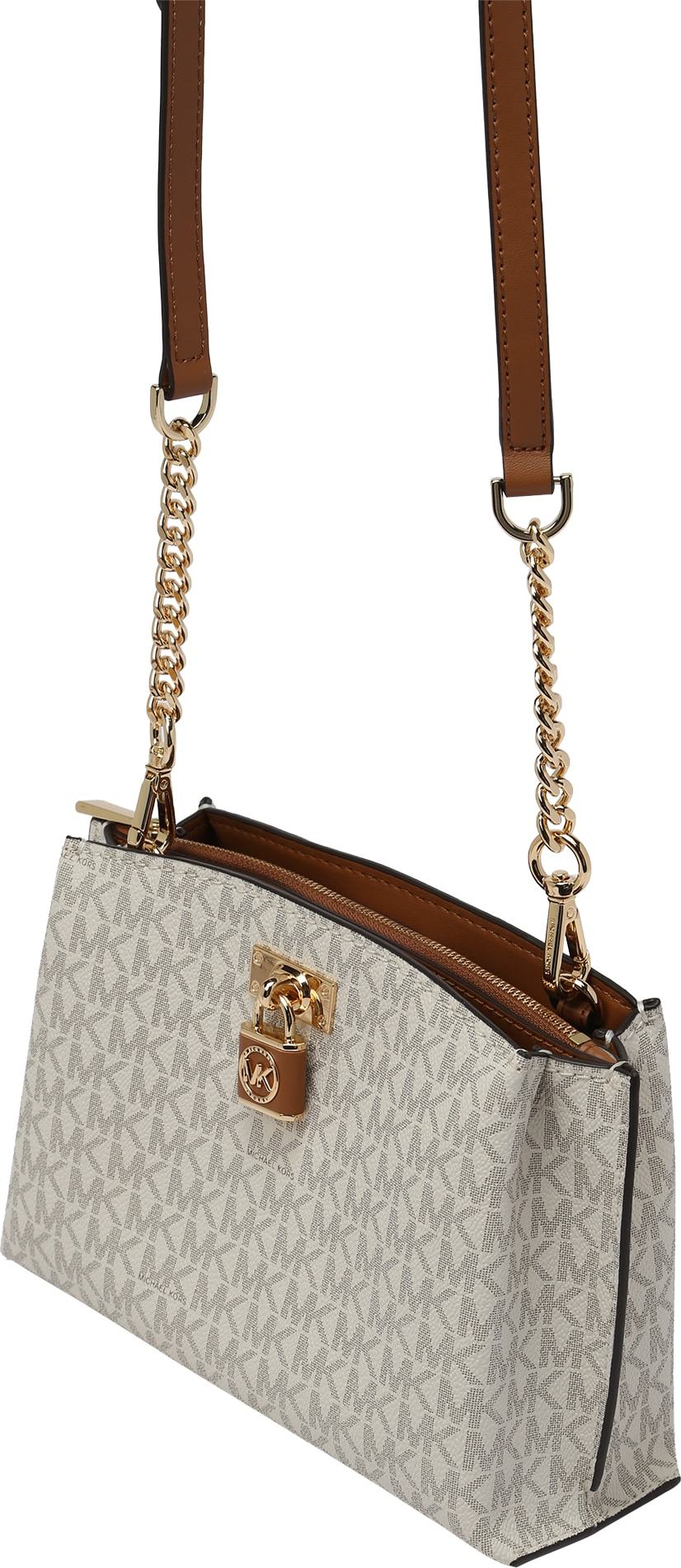 MICHAEL Michael Kors Taška přes rameno hnědá / zlatá / šedá / offwhite