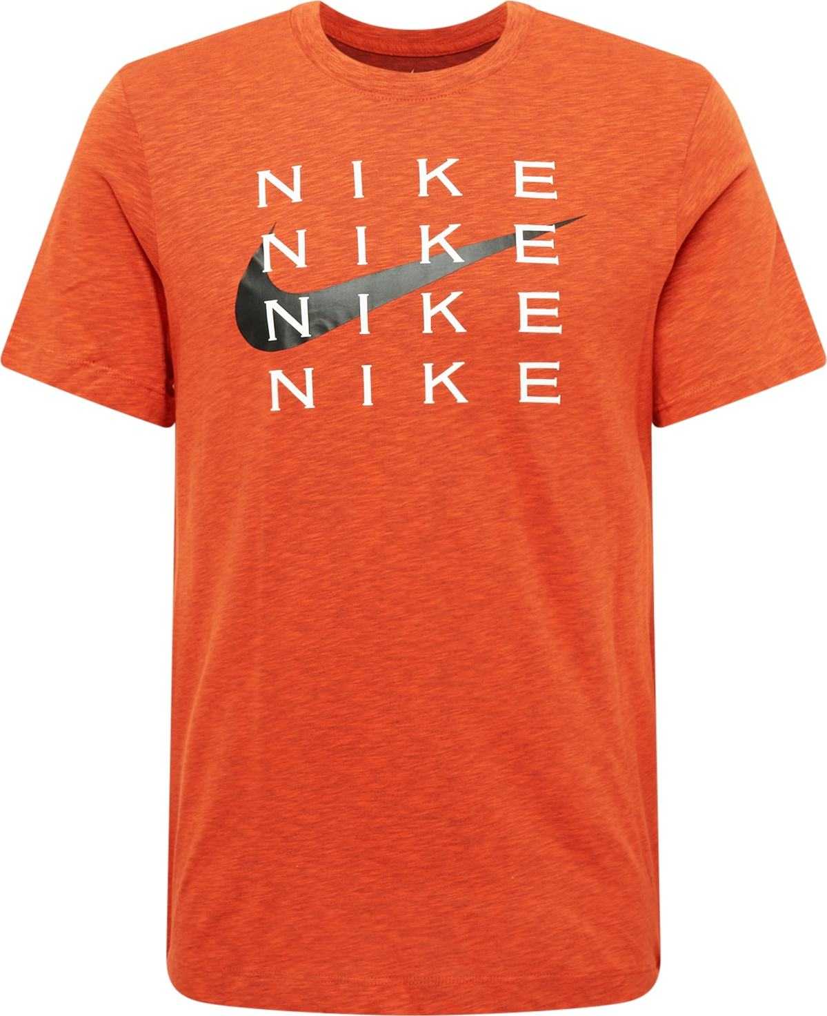 NIKE Funkční tričko oranžově červená / černá / bílá