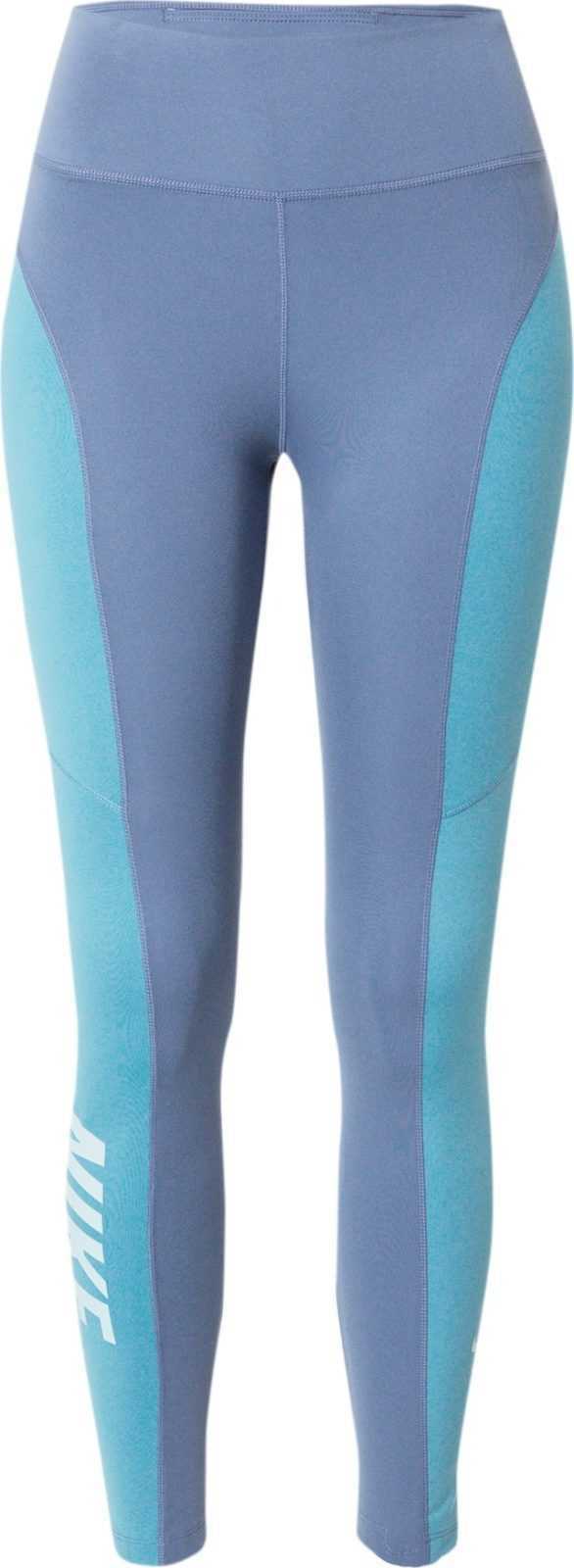 NIKE Sportovní kalhoty azurová modrá / chladná modrá / bílá