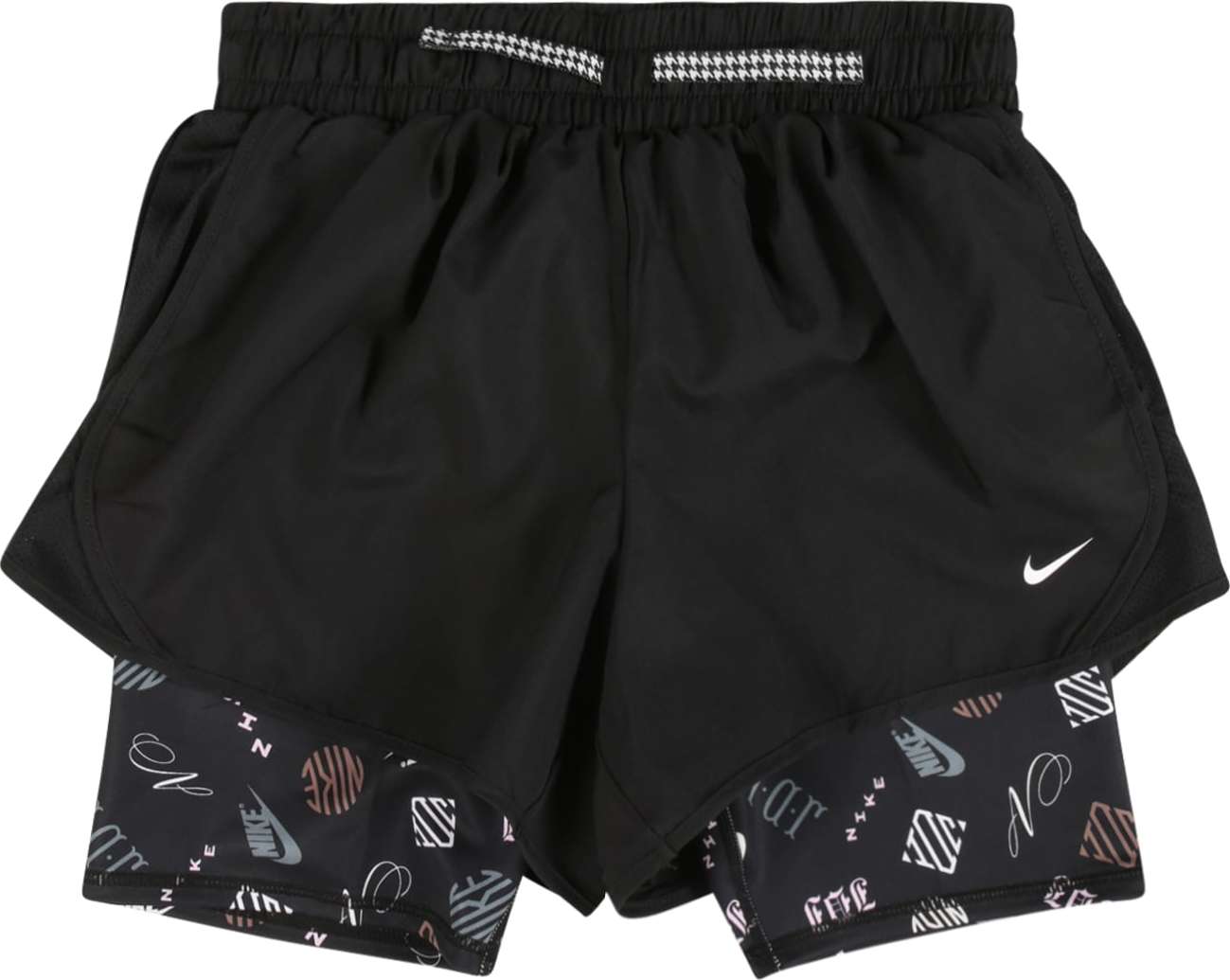 NIKE Sportovní kalhoty kouřově modrá / růžová / černá / bílá