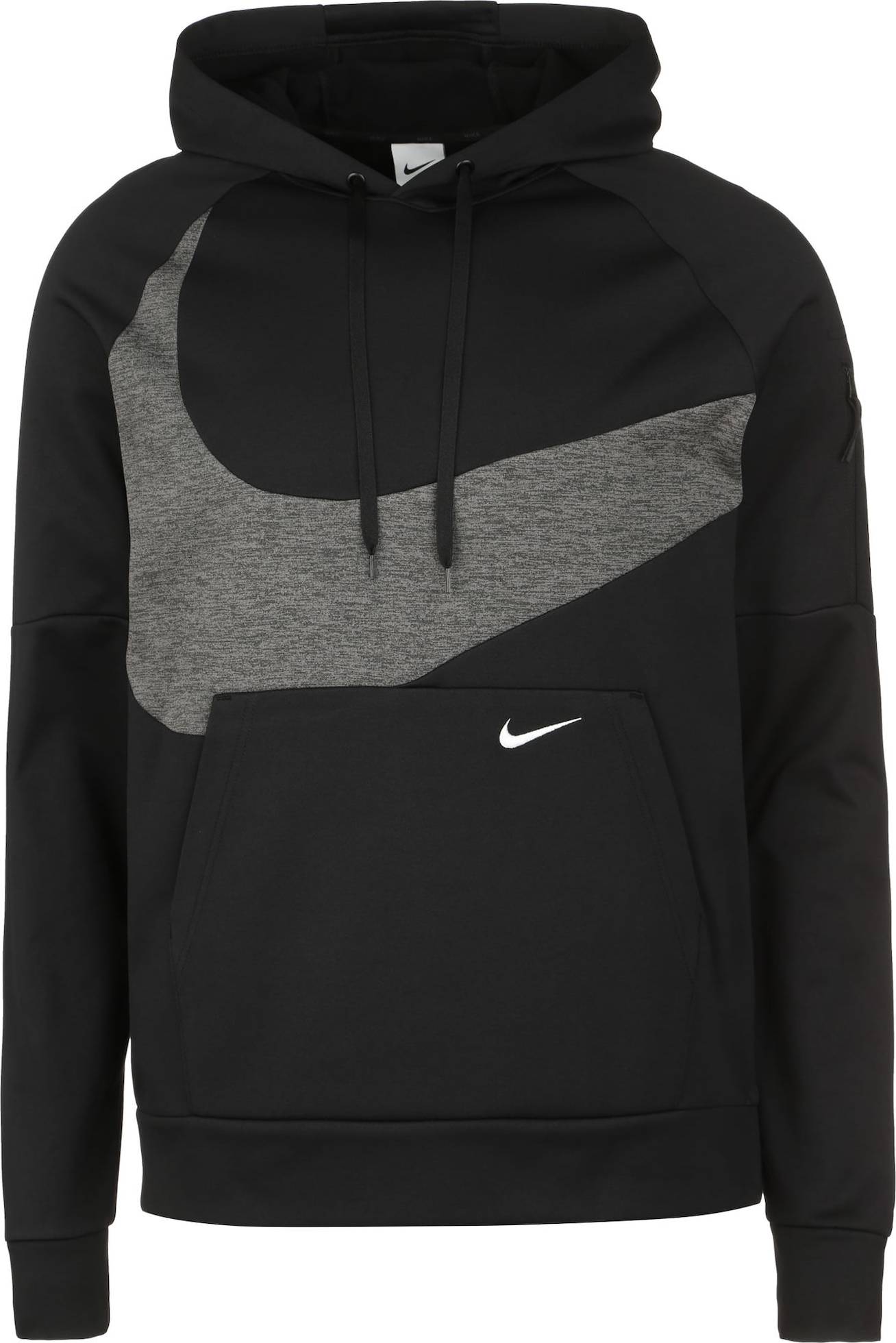 NIKE Sportovní mikina tmavě šedá / černá / bílá