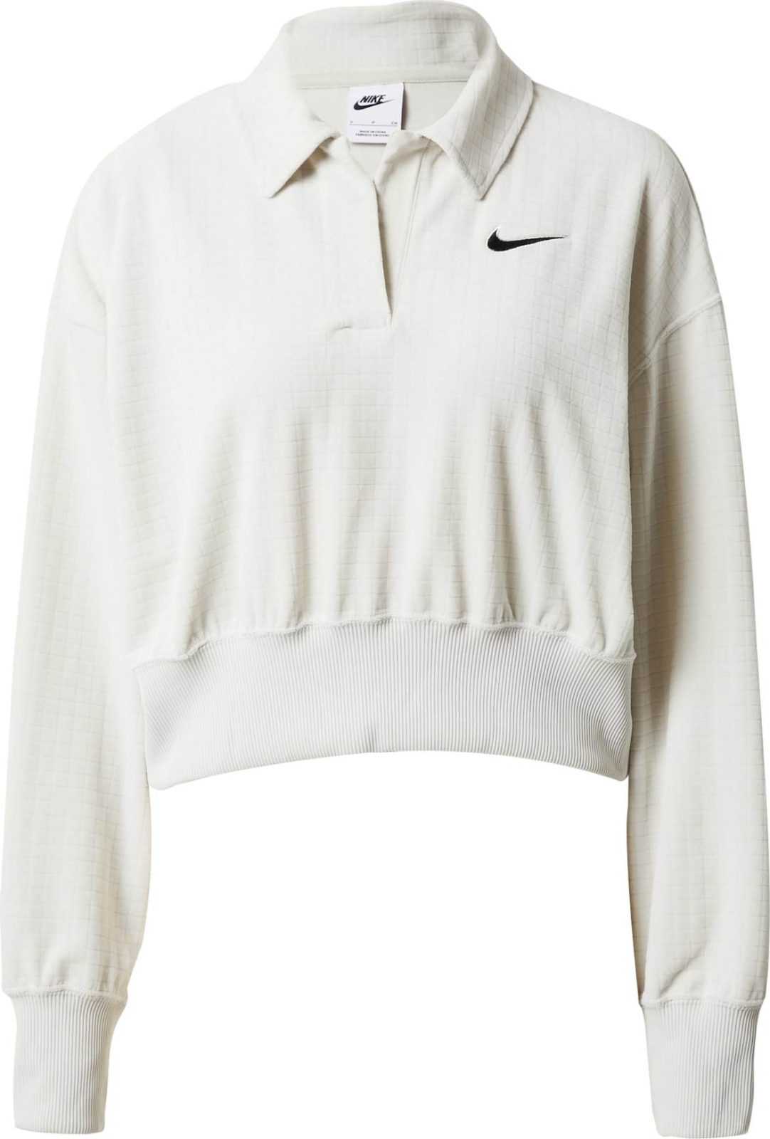 Nike Sportswear Mikina béžová / černá