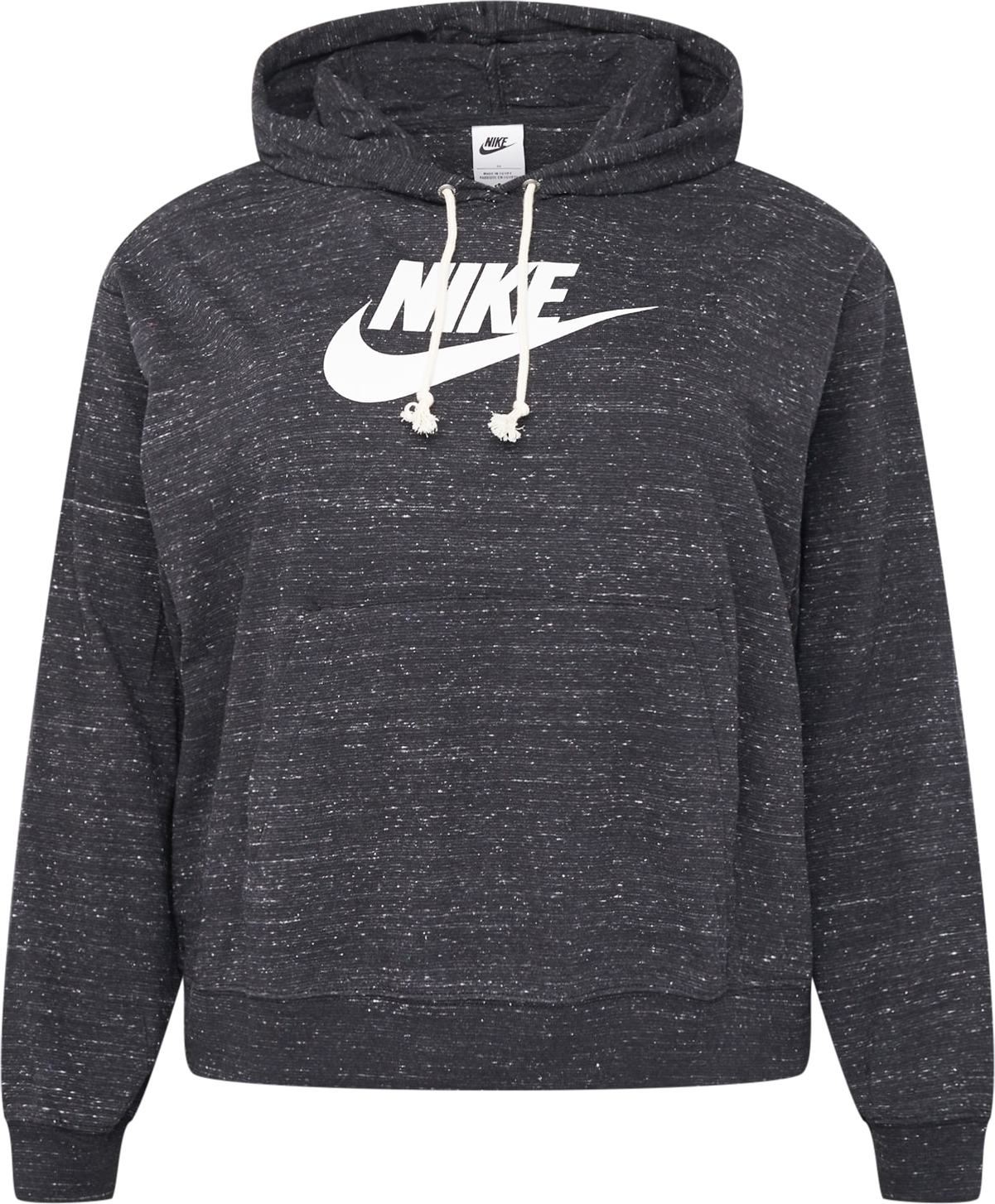 Nike Sportswear Mikina černá / černý melír / bílá