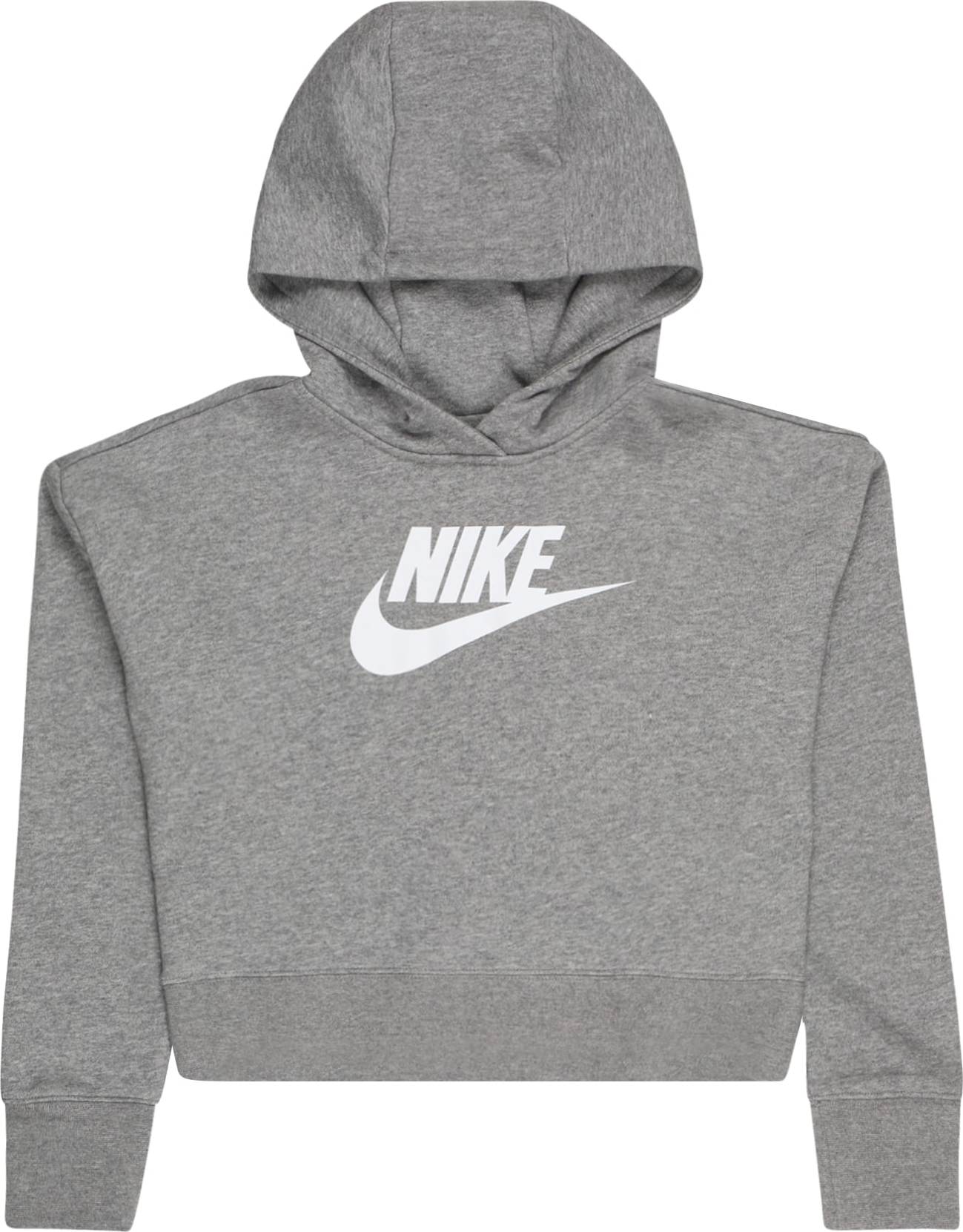 Nike Sportswear Mikina šedý melír / bílá