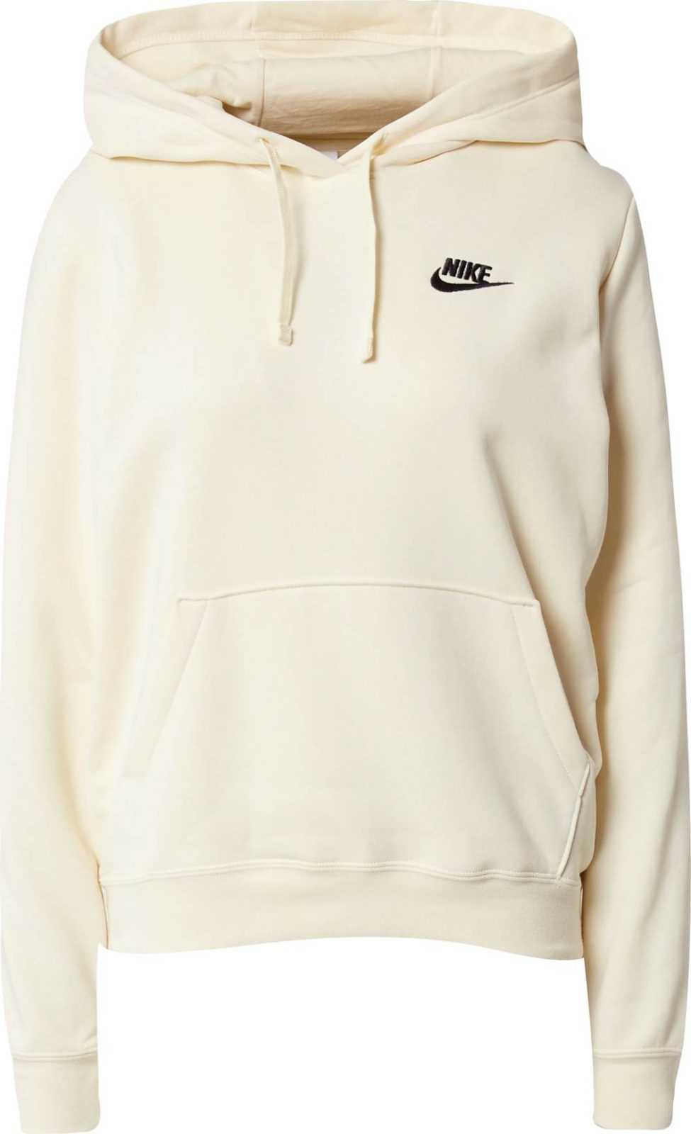 Nike Sportswear Mikina slonová kost / černá