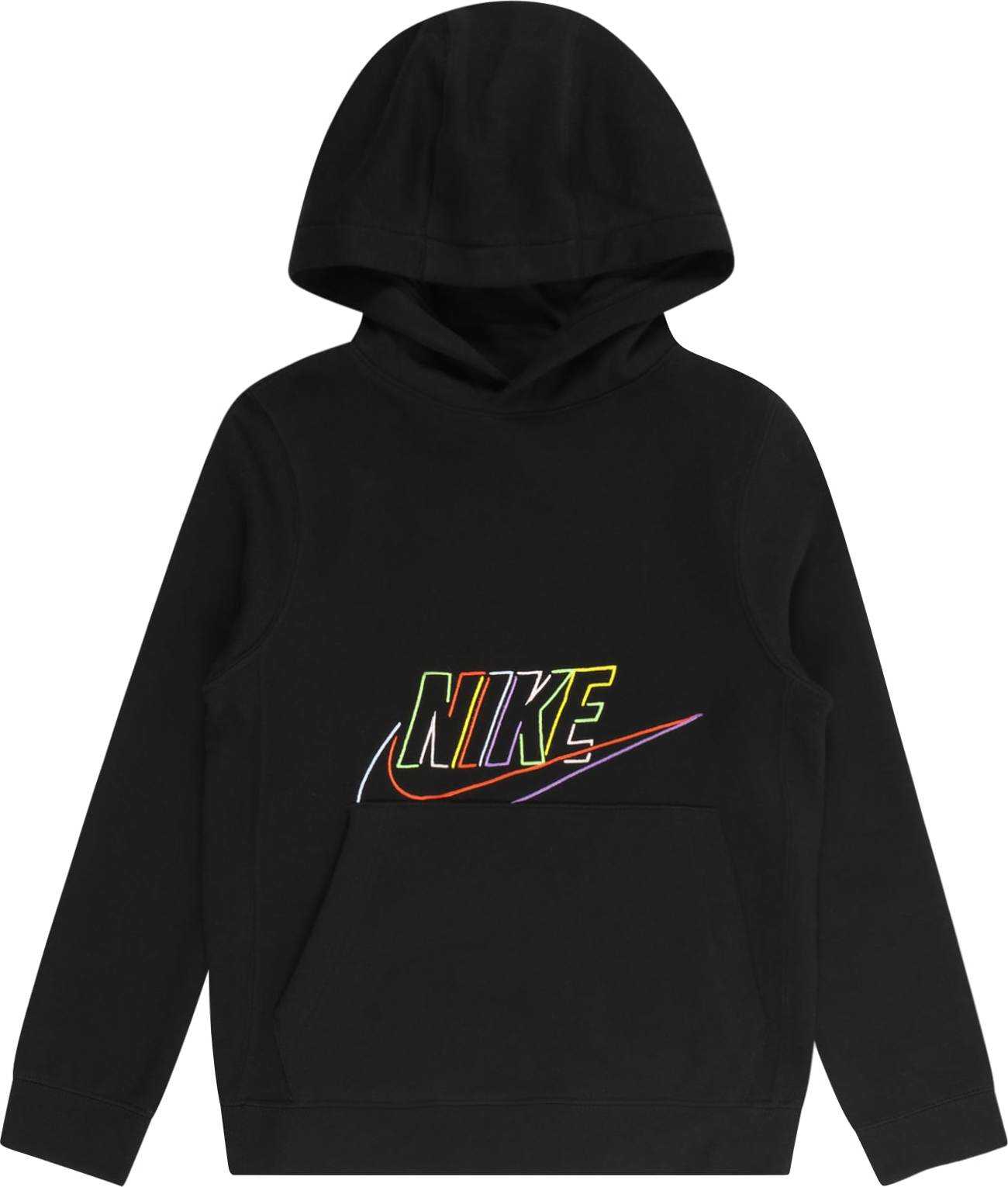 Nike Sportswear Mikina žlutá / fialová / černá