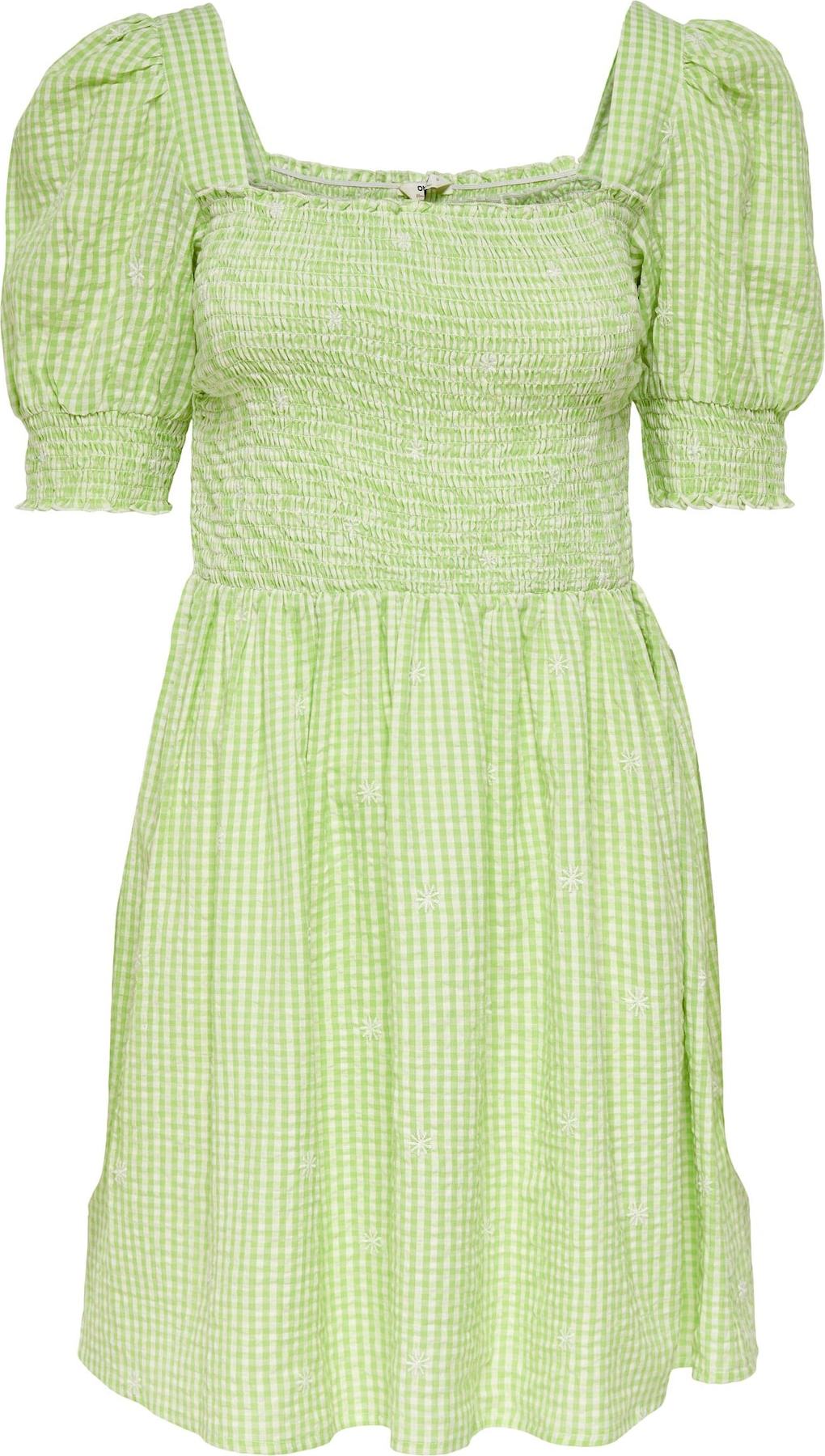 ONLY Letní šaty 'Flow' světle zelená / bílá
