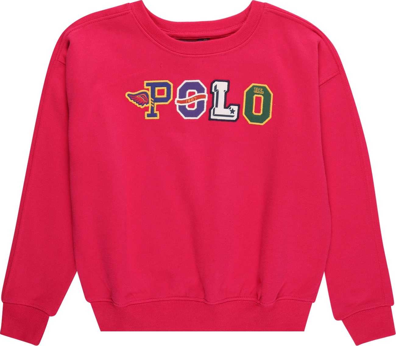 Polo Ralph Lauren Mikina námořnická modř / zelená / fuchsiová / bílá