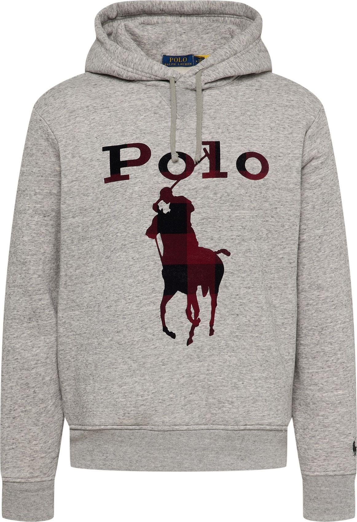 Polo Ralph Lauren Mikina šedý melír / krvavě červená / černá