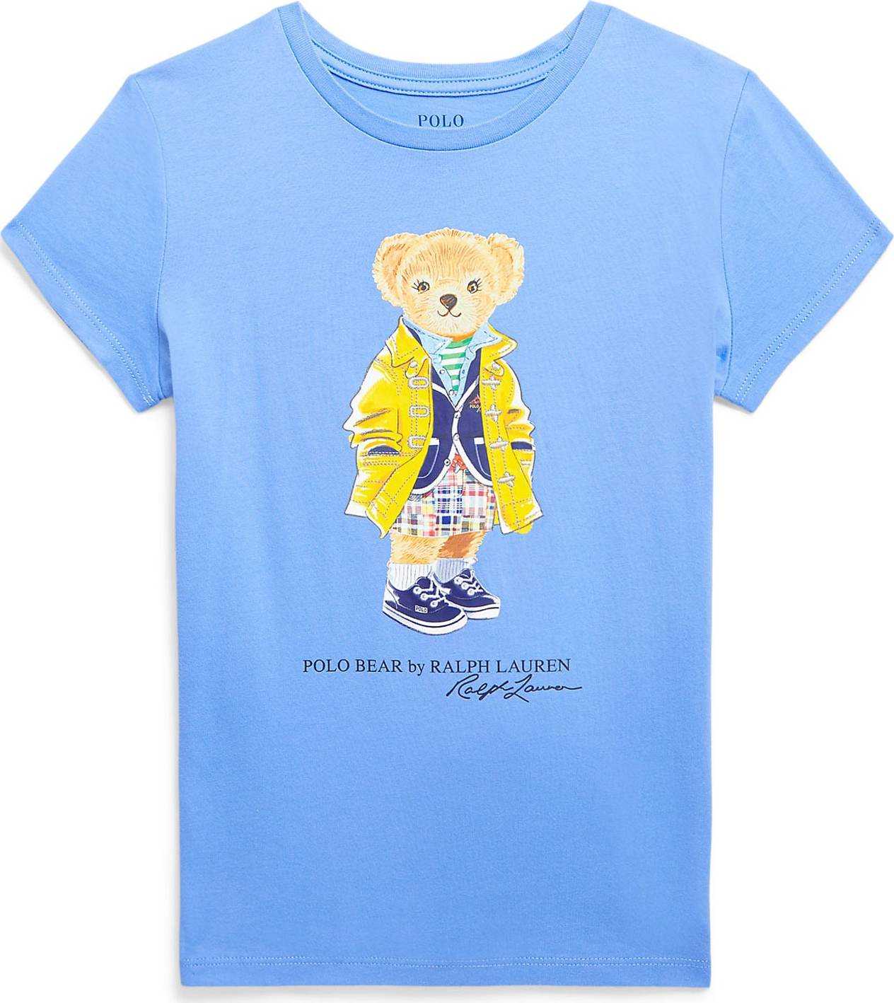 Polo Ralph Lauren Tričko 'BEAR' světlemodrá / tmavě modrá / světle hnědá / žlutá