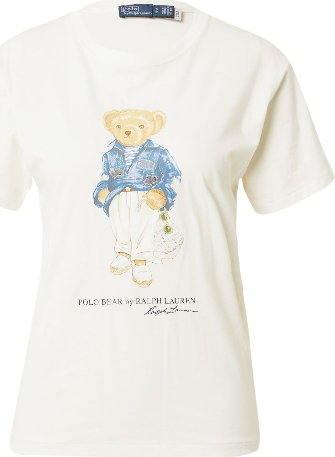 Polo Ralph Lauren Tričko 'Med Bear' námořnická modř / světlemodrá / světle hnědá / přírodní bílá