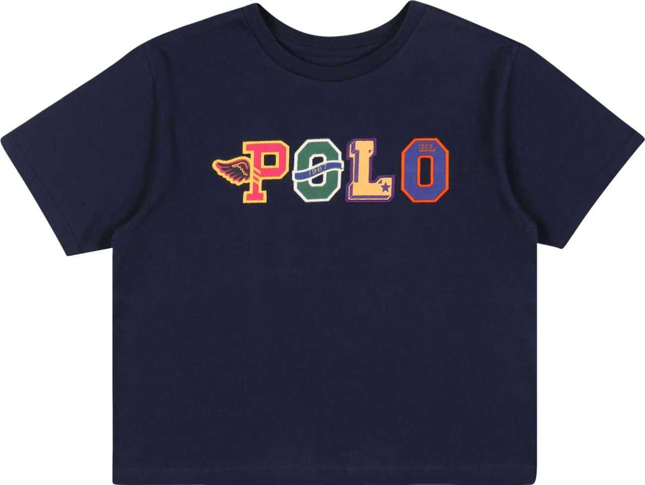 Polo Ralph Lauren Tričko tmavě modrá / limone / světle růžová / bílá