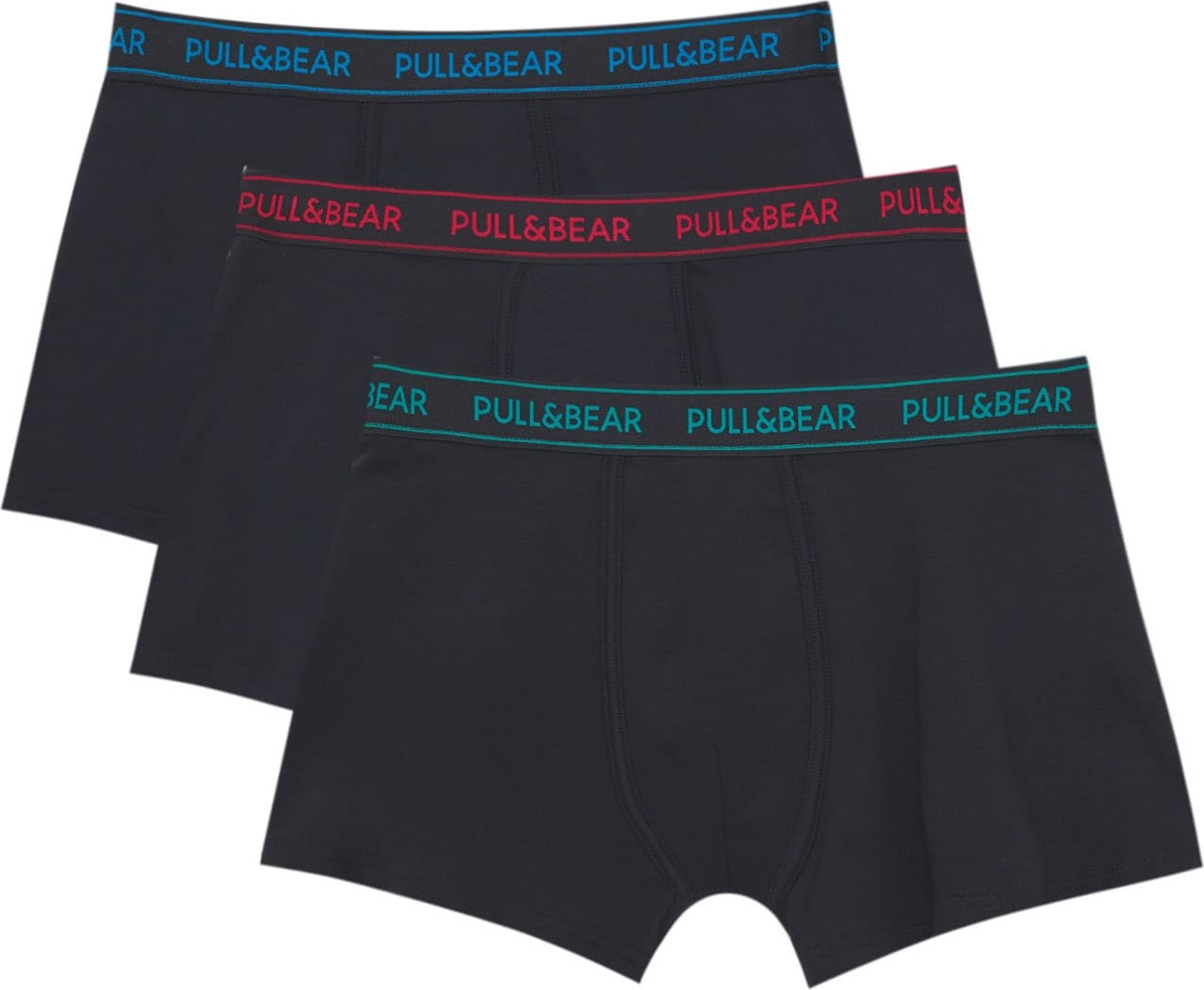 Pull&Bear Boxerky tmavě modrá / nefritová / červená / černá