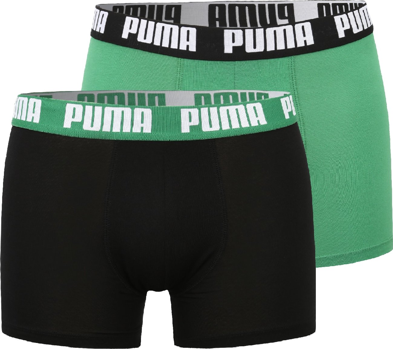 PUMA Boxerky trávově zelená / černá / bílá