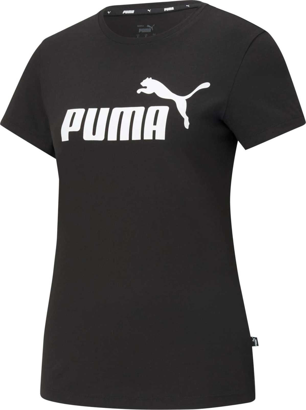 PUMA Tričko černá / bílá