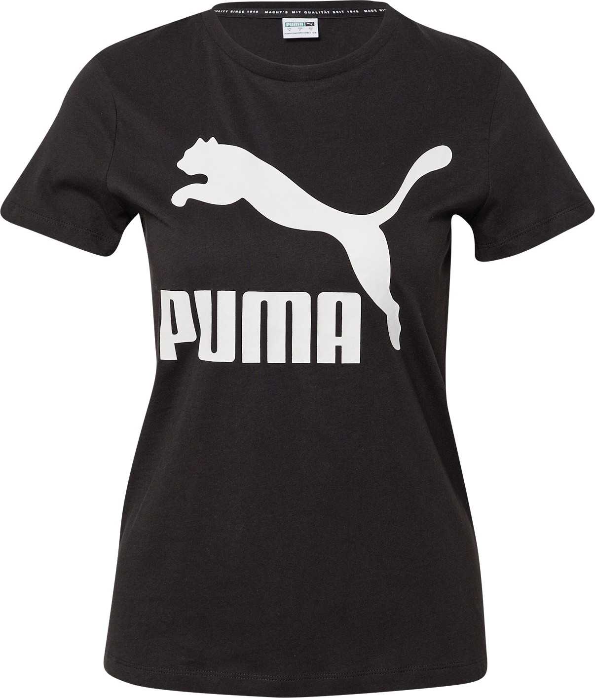 PUMA Funkční tričko černá / bílá