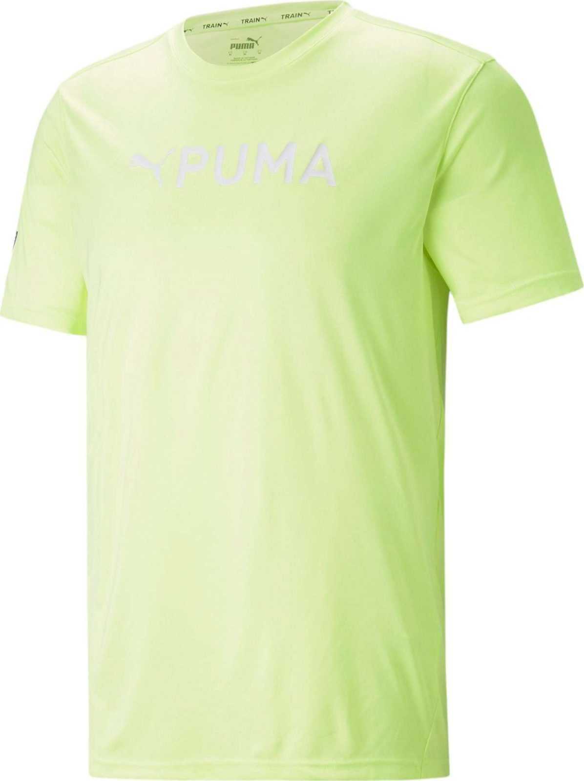 PUMA Funkční tričko svítivě žlutá / bílá