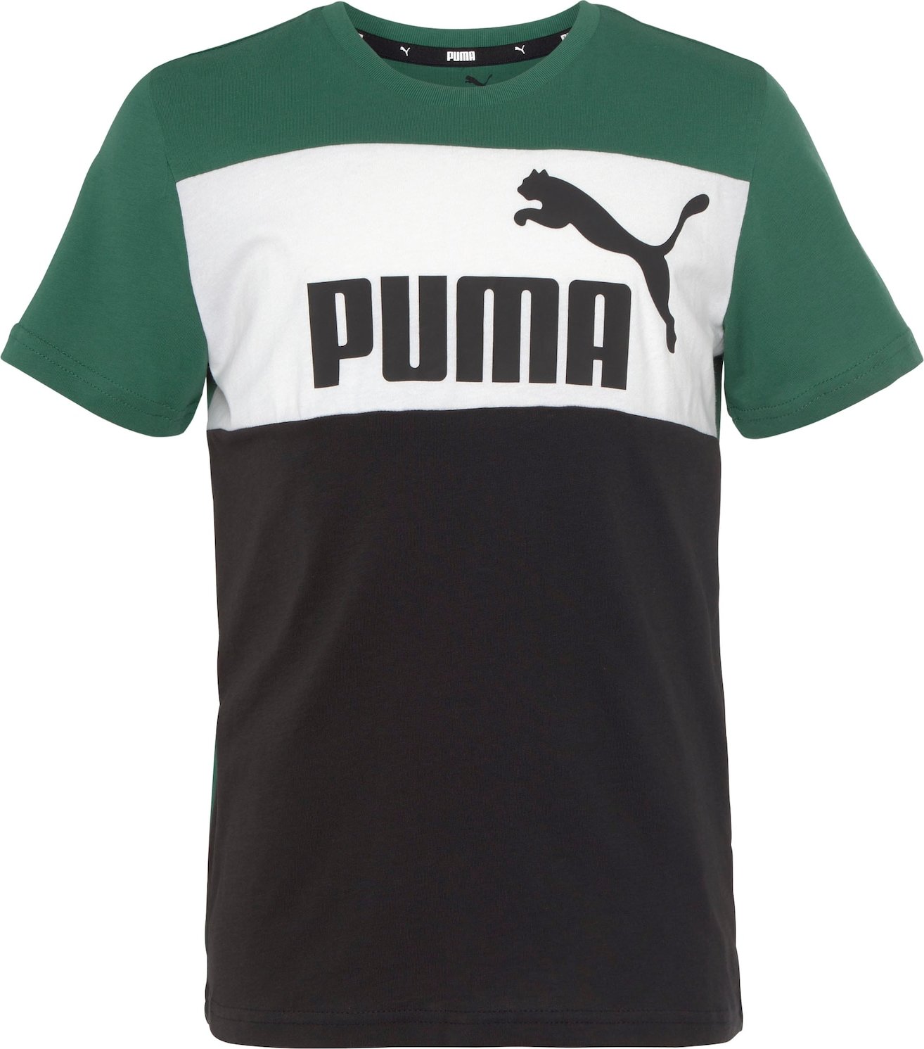 PUMA Tričko zelená / černá / bílá