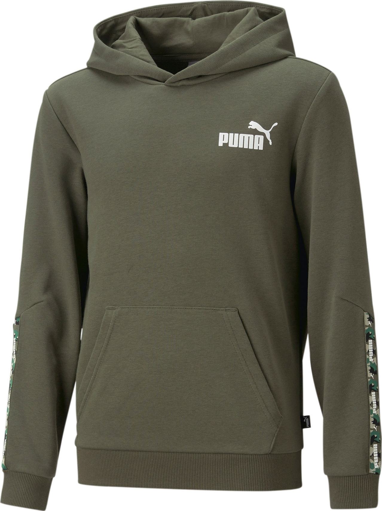 PUMA Mikina khaki / tmavě zelená / černá / bílá